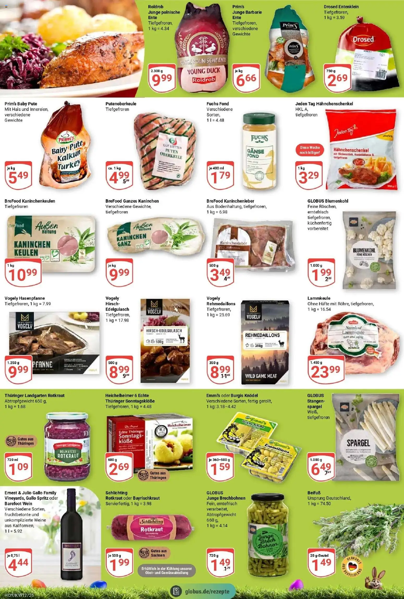 Globus prospekt Hoyerswerda	 – gültig ab 15.03.2026 | Seite: 10 | Produkte: Lammkeule, Spargel, Blumenkohl, Ente