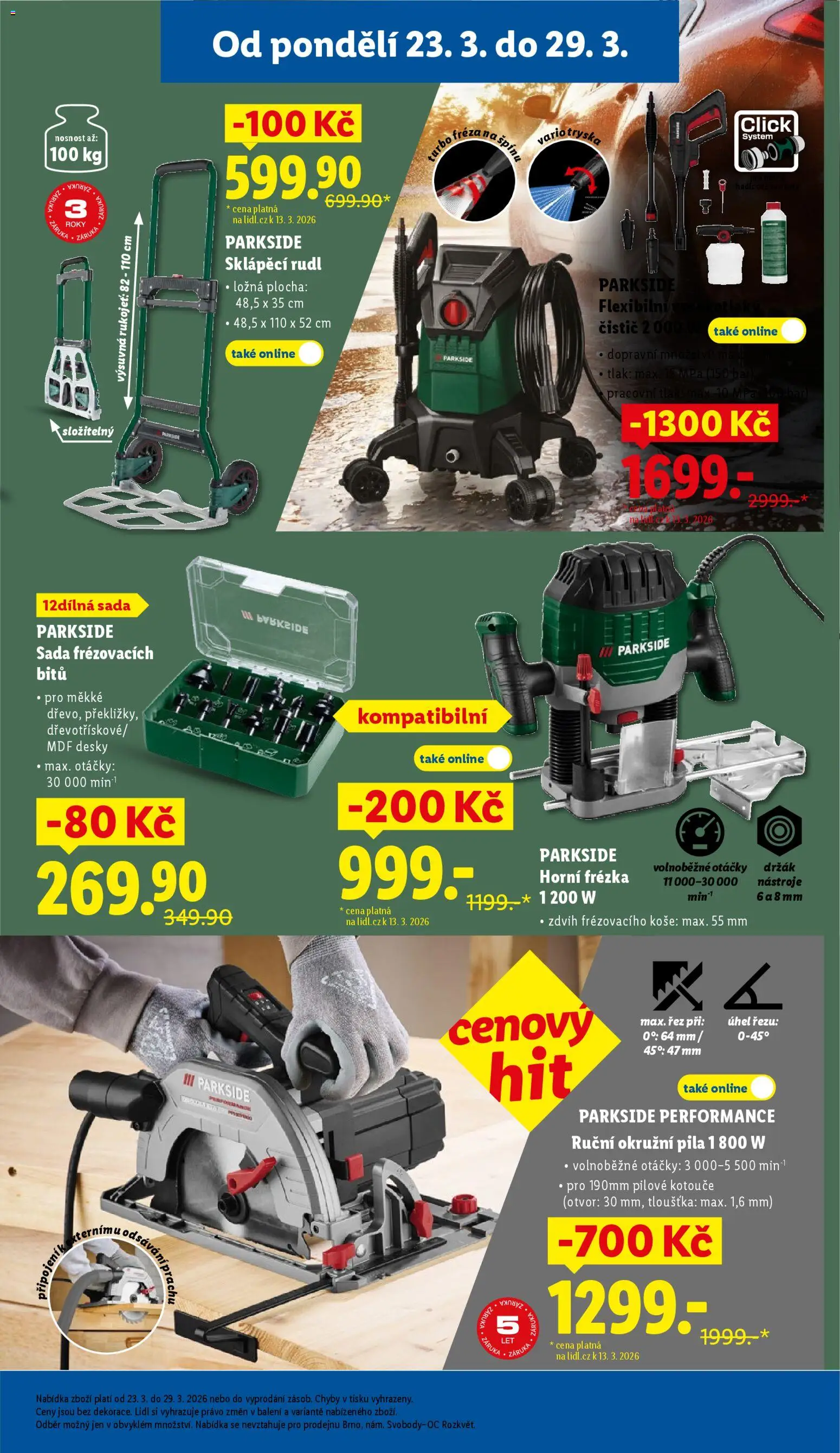 Lidl leták - Spotřební zboží od 23.03.2026 | Strana: 15 | Produkty: Okružní pila, Rudl, Horní frézka, Pila