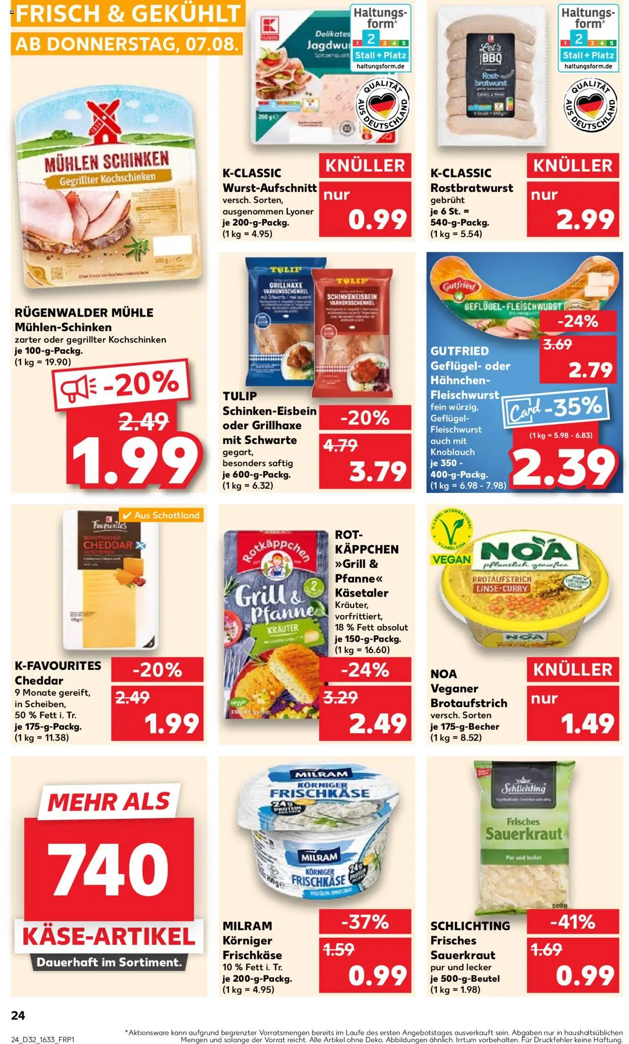 Kaufland prospekt Speyer	 - gültig ab dem 07.08.2025 | Seite: 24 | Produkte: Hahnchen, Bratwurst, Knoblauch, Schinken