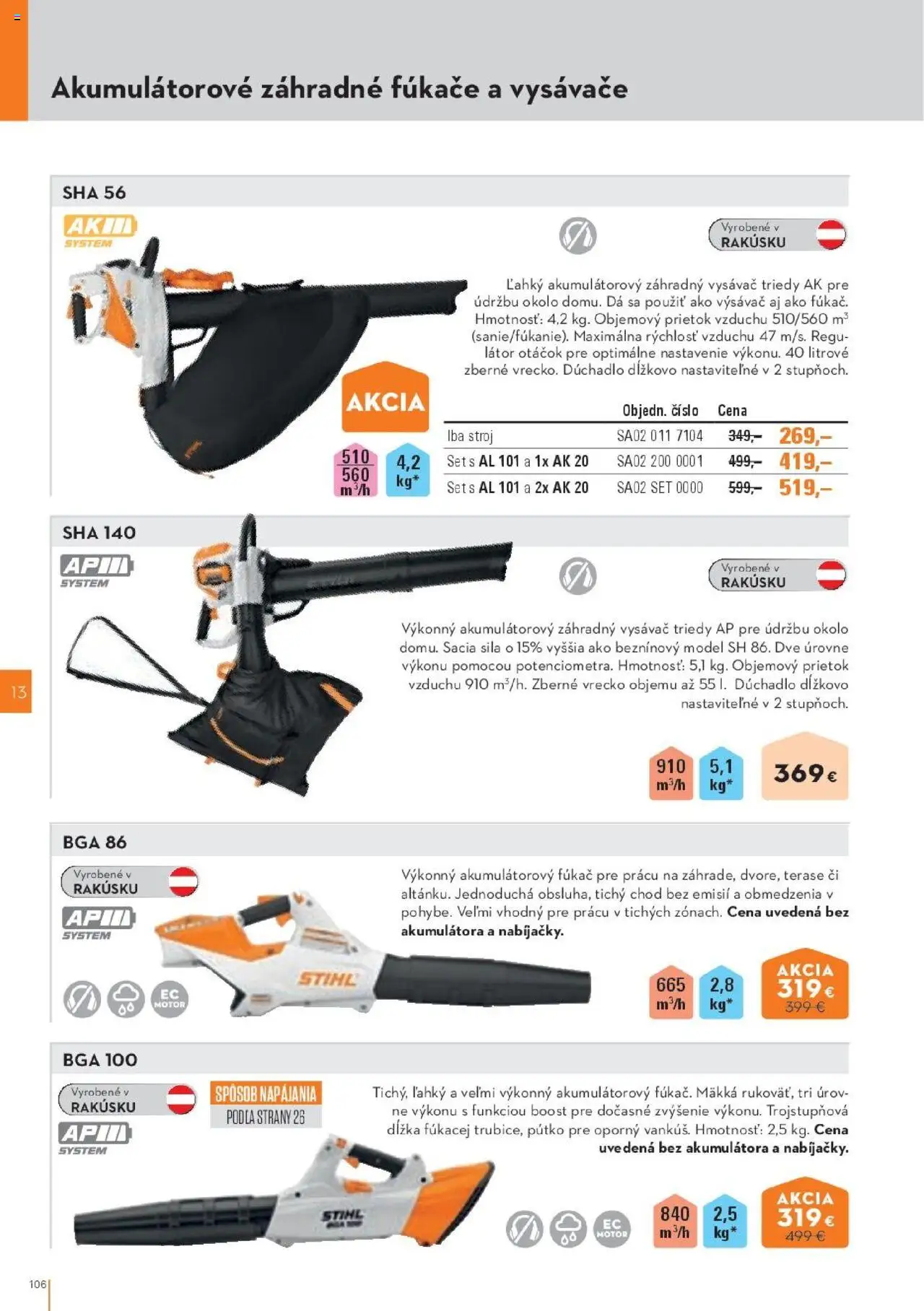 Nové STIHL akcie – leták je platný od 29.09.2025 | Strana: 106 | Produkty: Vysávače, Vysávač