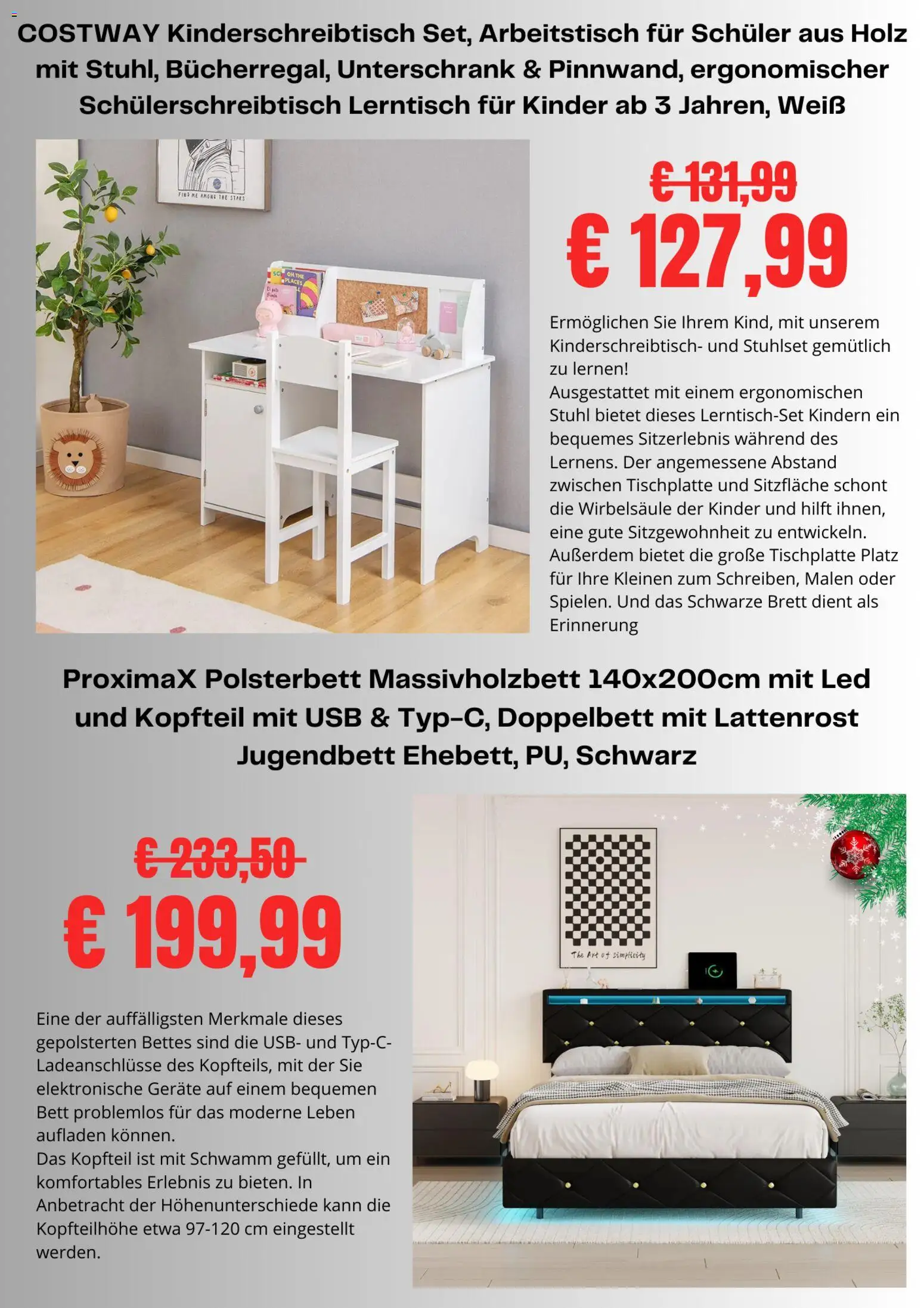 Kaufland Flugblatt gültig ab 11.12.2025 | Seite: 4 | Produkte: USB, Bett, Lattenrost, Stuhl