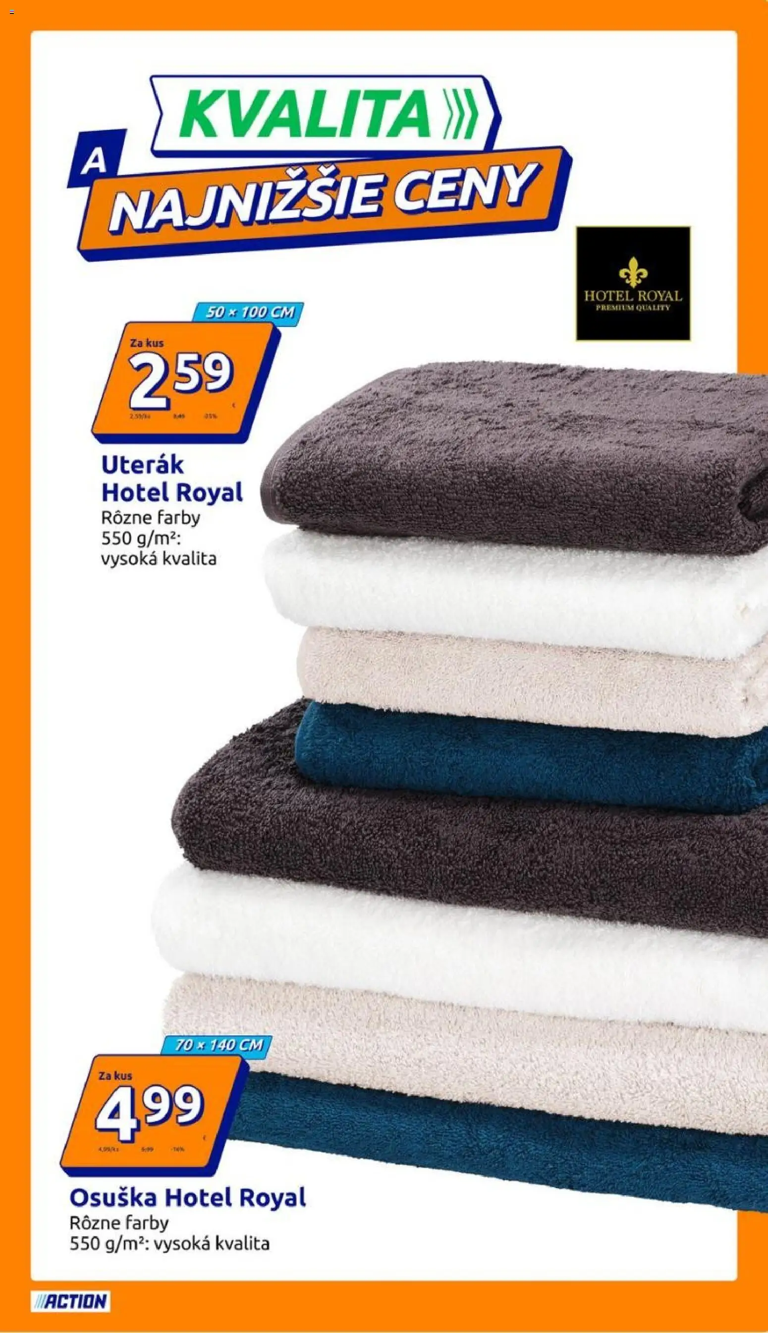 Nové Action akcie – leták je platný od 29.10.2025 | Strana: 19 | Produkty: Uterák, Osuška