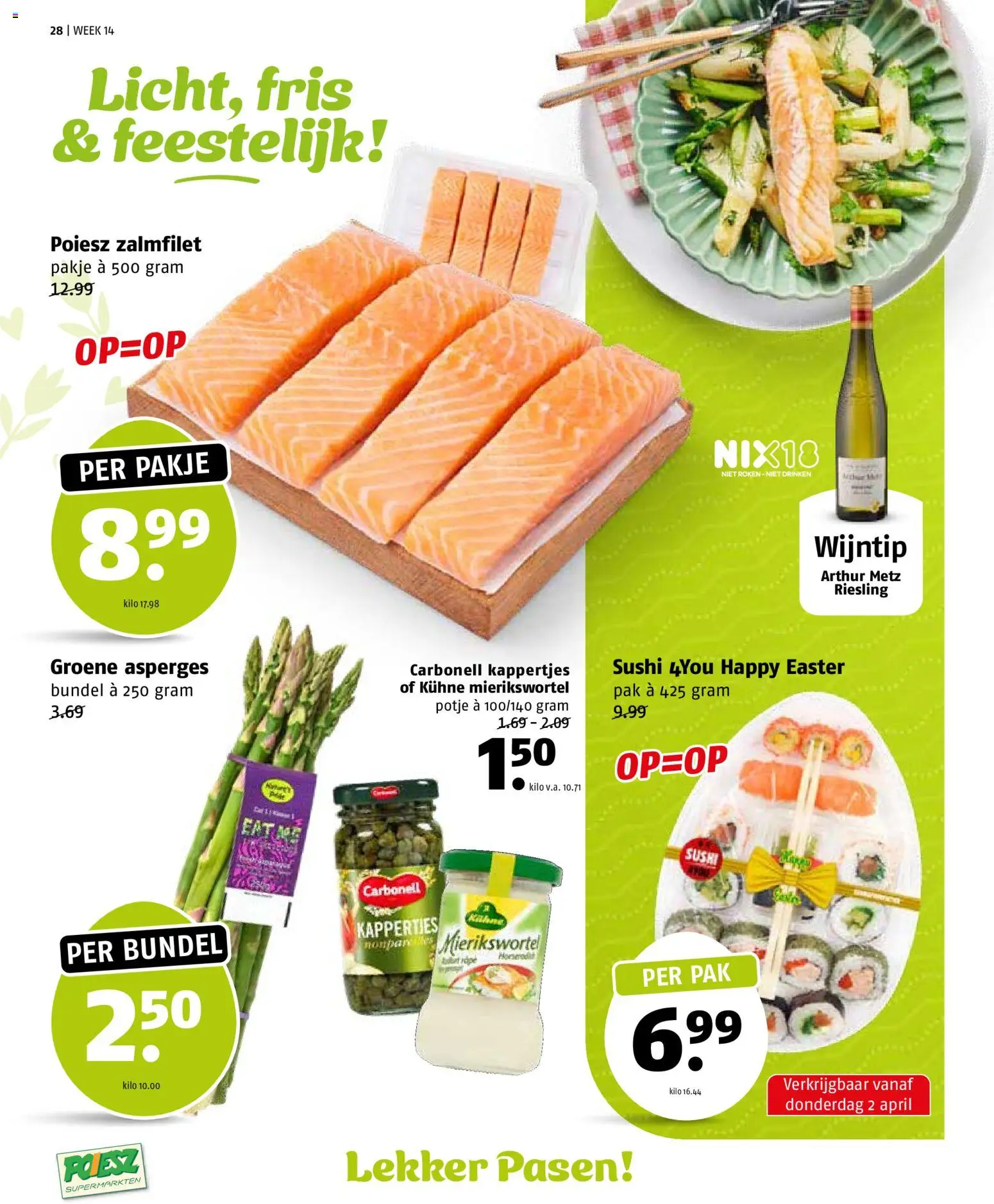 {H1} | Pagina: 28 | Producten: Asperges, Sushi