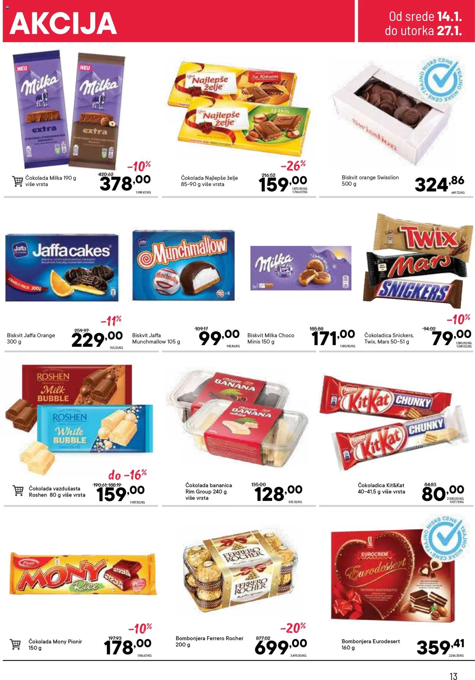 PerSu katalog - važi od 14.01.2026 | Strana: 13 | Proizvode: Twix, Bombonjera, Čokolada, Ferrero