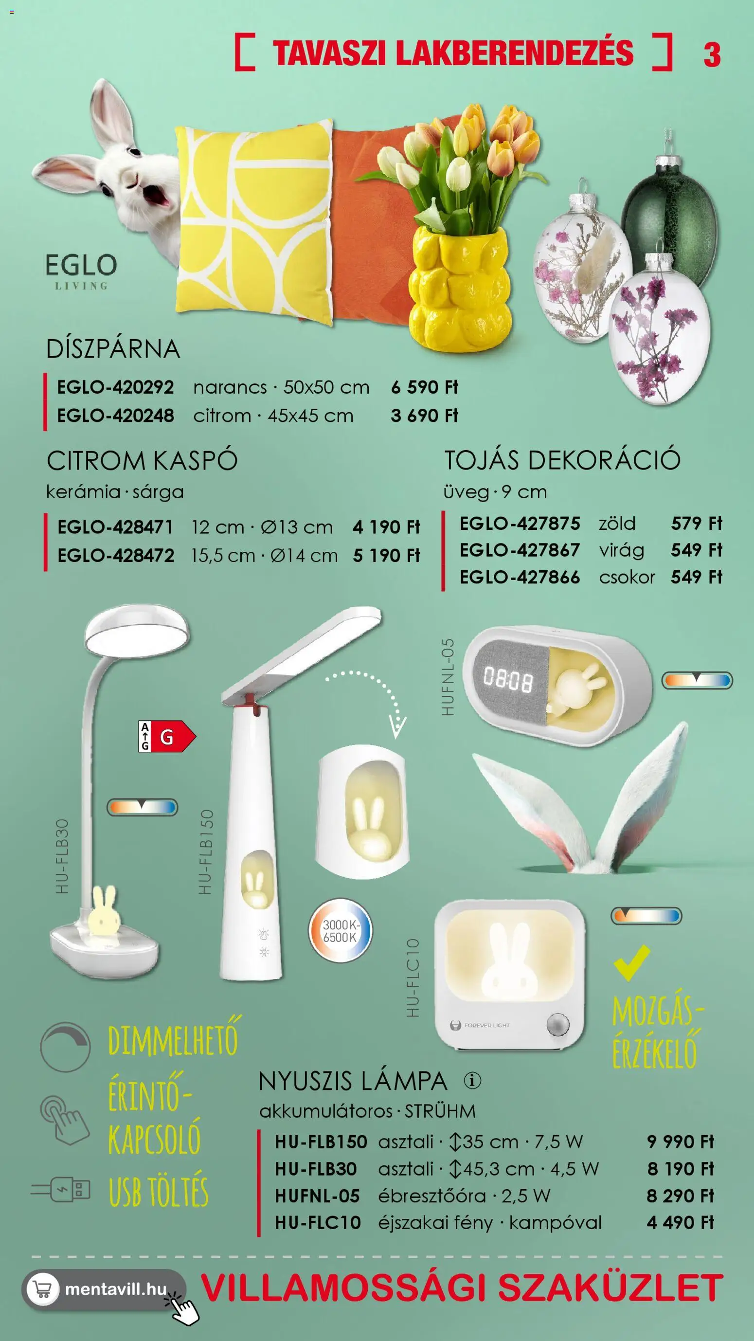 Mentavill akciós ujság - amely érvényes a következő dátumtól: 12.03.2026 | Oldal: 3 | Termékek: Ébresztőóra, Virag, Narancs, Citrom
