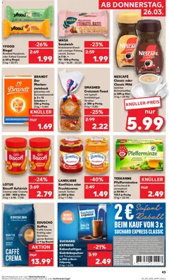Kaufland DE - DE Folder Köln - Voorbeeld van een folder van Kaufland DE, geldig van 26.03.2026 | Pagina: 43 | Producten: Sandwich, Nescafe