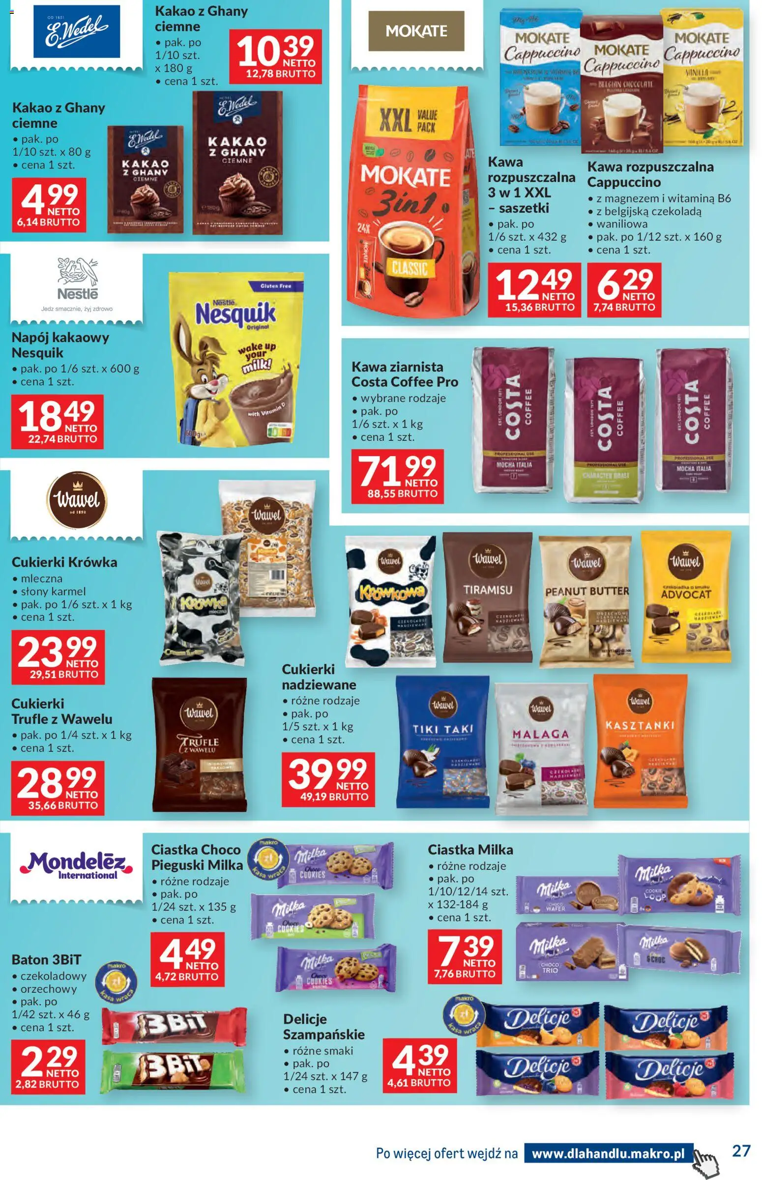 Makro gazetka - Dystrybucja do sklepów od 14.04.2026 | Strona: 27 | Produkty: Kawa rozpuszczalna, Baton, Cukierki, Ciastka