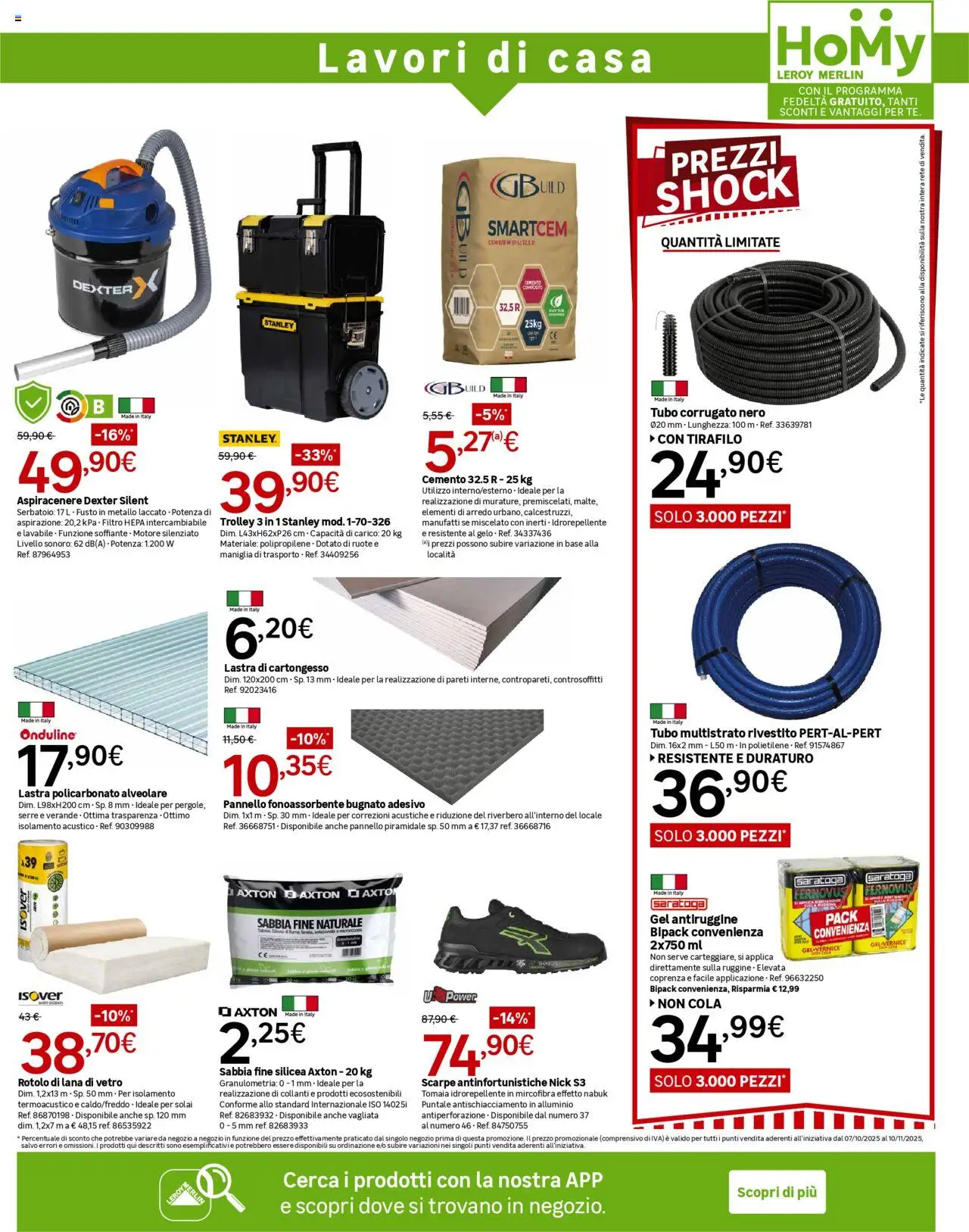 Volantino Leroy Merlin del 07.10.2025 | Pagina: 17 | Prodotti: Tè, Tubo, Aspiracenere, Trolley