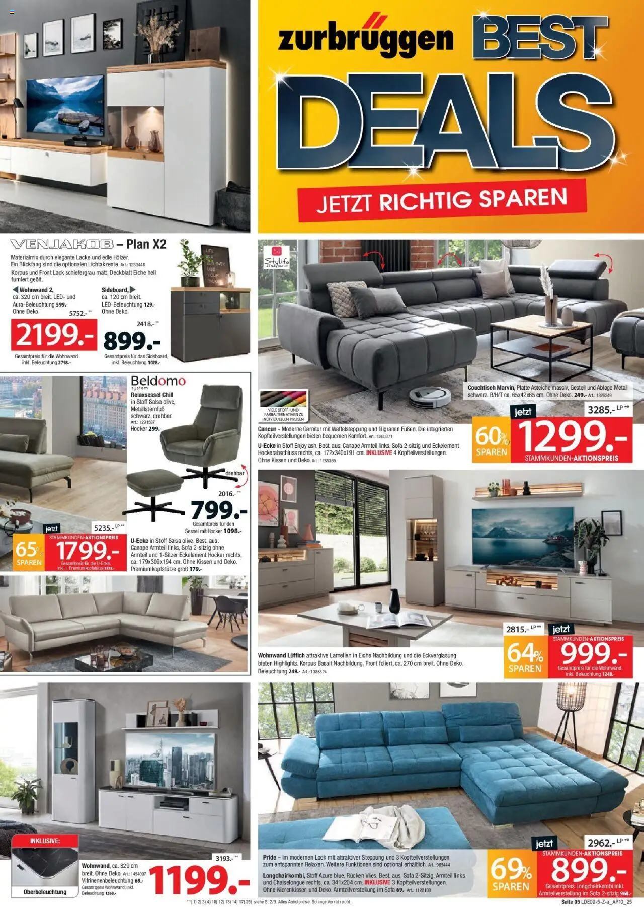 Zurbrüggen Best Deals – gültig ab 20.09.2025 | Seite: 5 | Produkte: Hocker, Relaxsessel, Sessel, Couchtisch