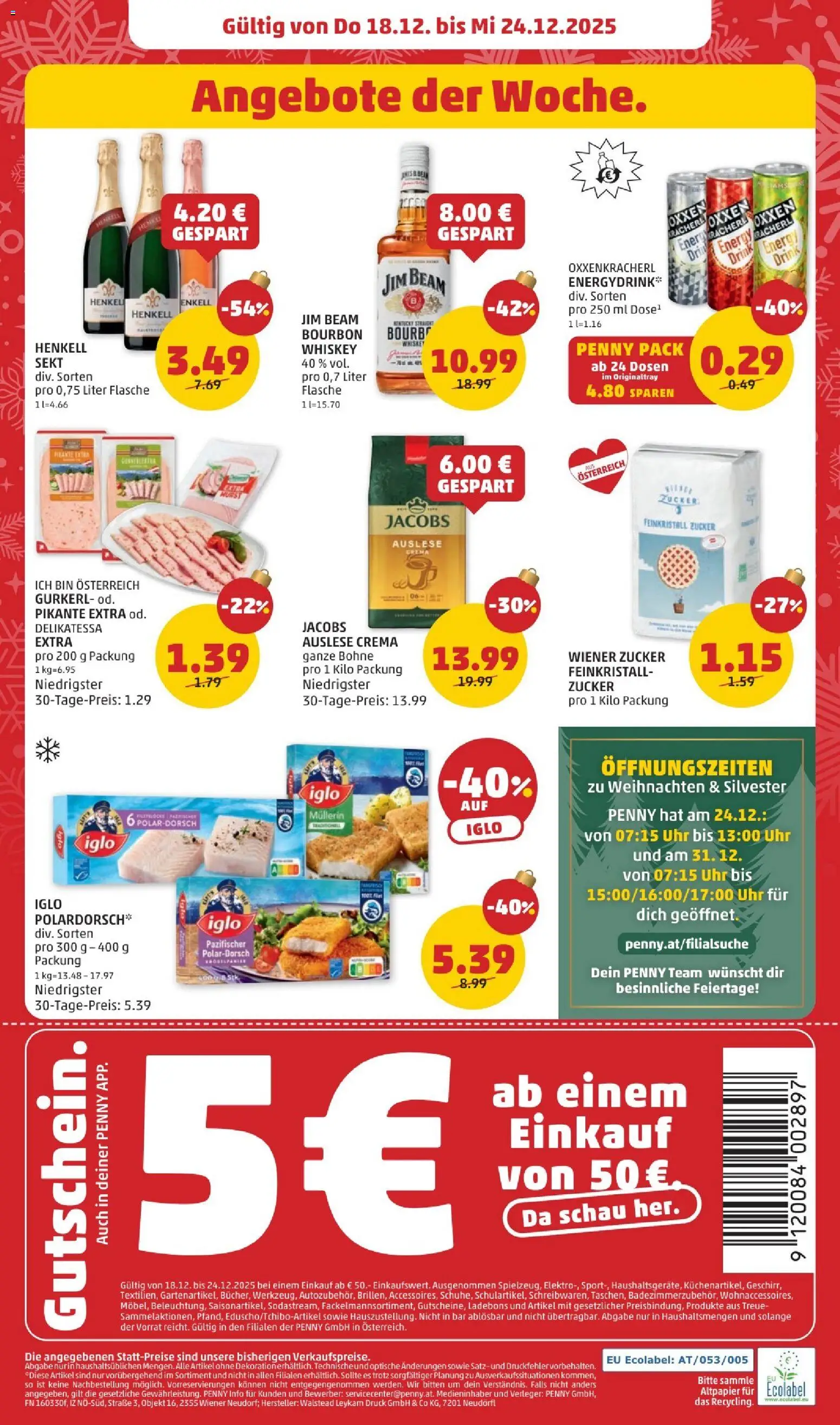 Penny Markt Flugblatt gültig ab 18.12.2025 | Seite: 28 | Produkte: Whiskey, Zucker, Uhr, Bourbon