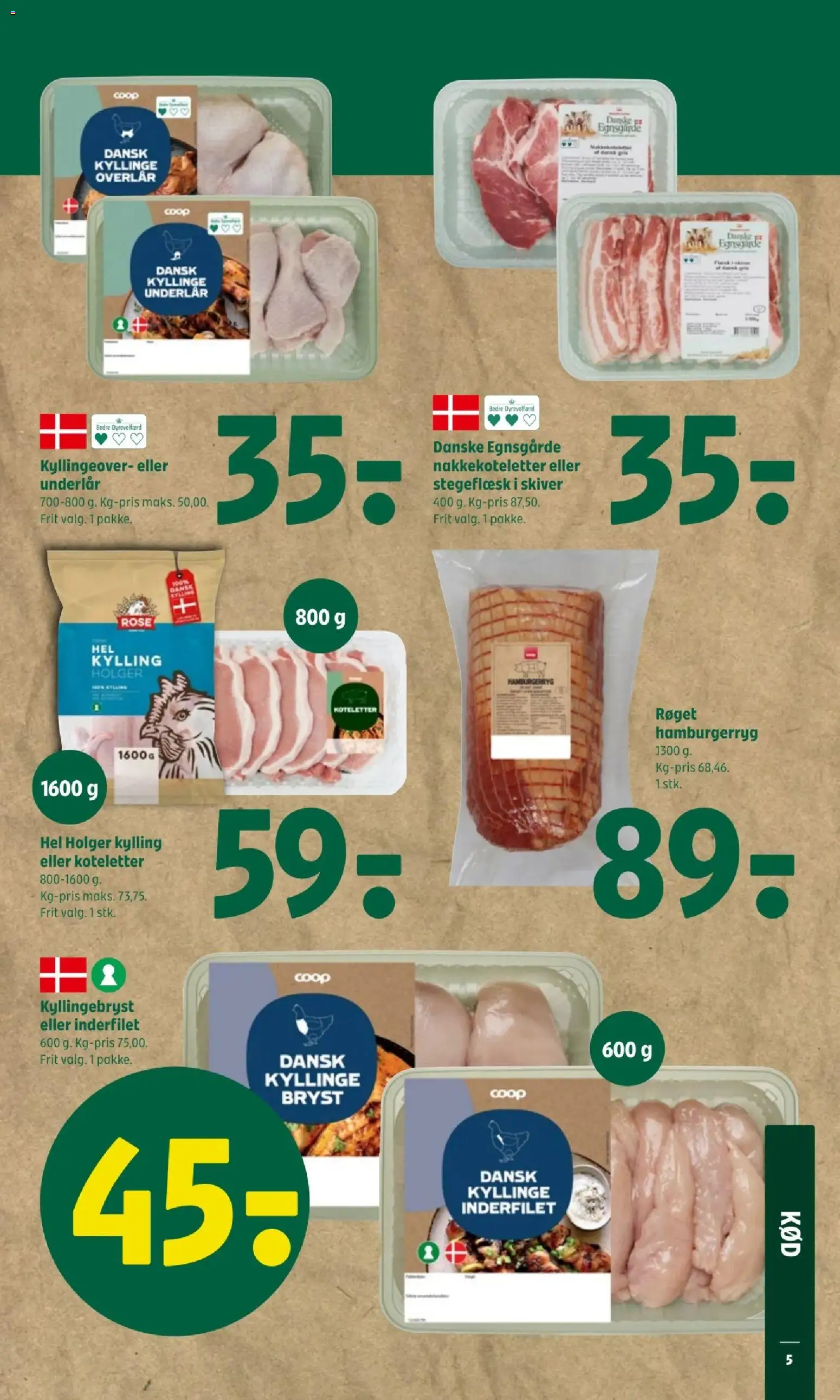 Coop 365 tilbudsavis – gyldig fra 30.10.2025 | Side: 5 | Produkter: Koteletter, Hamburgerryg