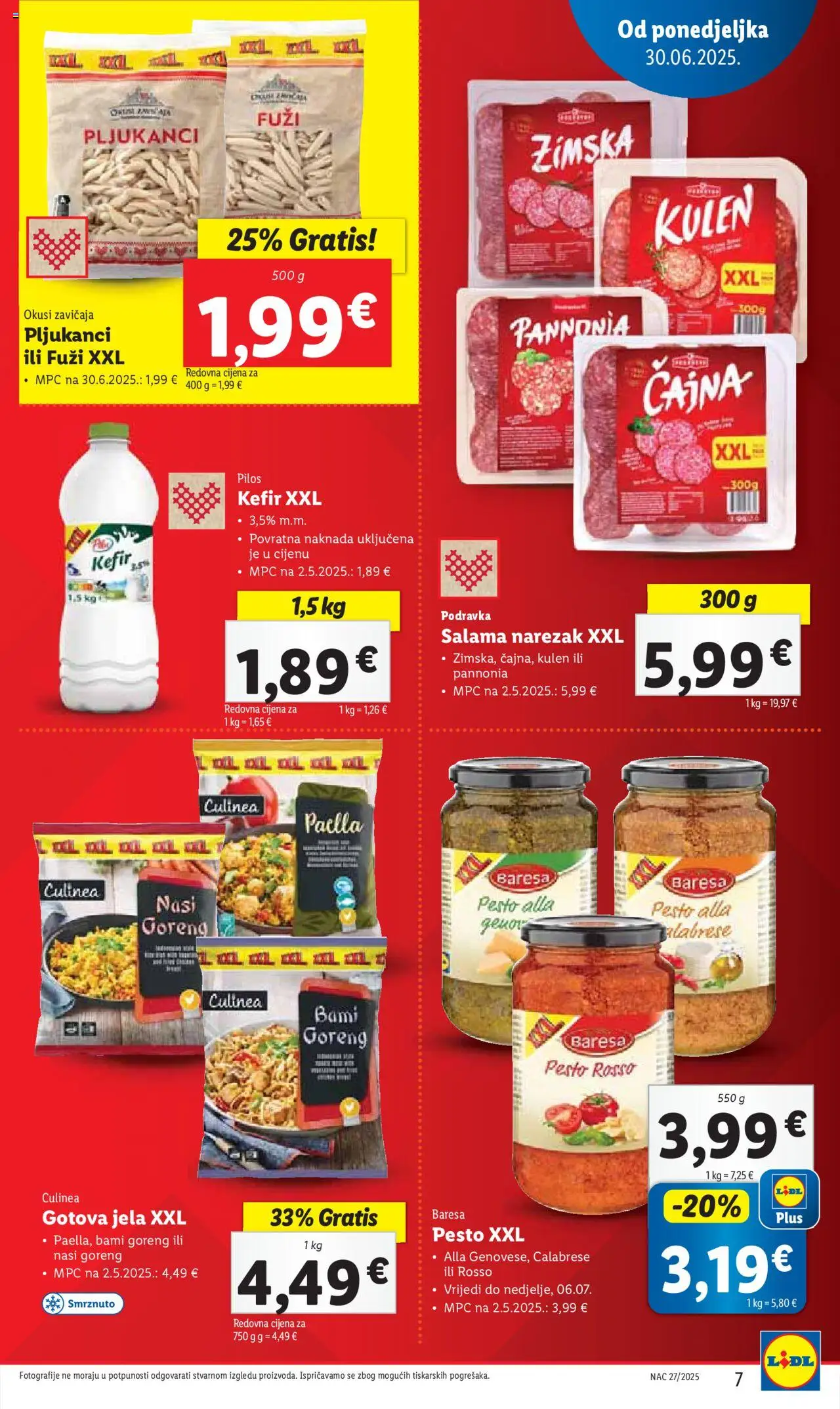 Lidl katalog | vrijedi od 30.06.2025 | Stranica: 7 | Proizvodi: Salama, Podravka, Narezak, Kulen