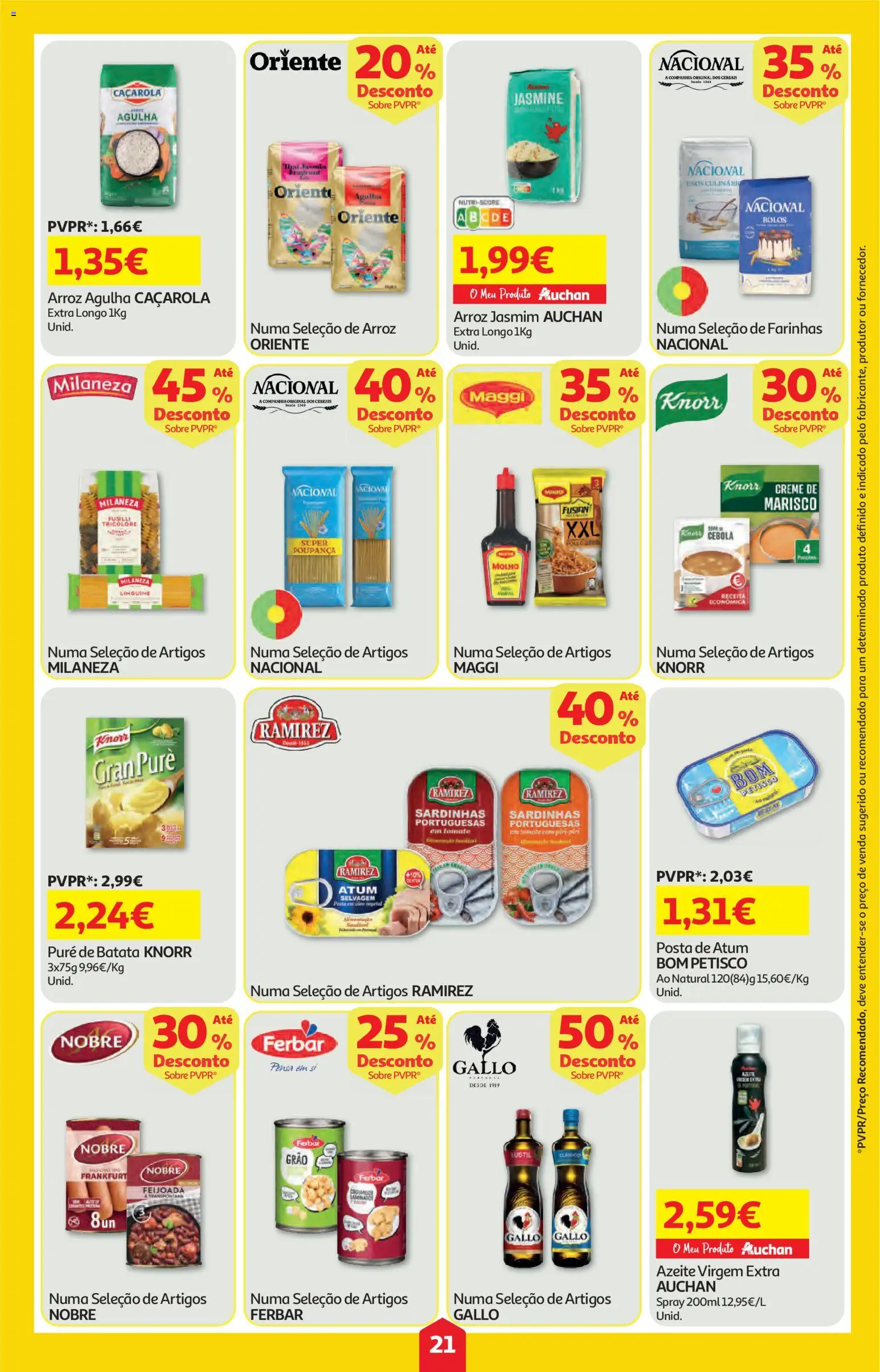 Auchan folheto │ válido de 12.02.2026 | Página: 21 | Produtos: Atum, Azeite, Milaneza, Creme
