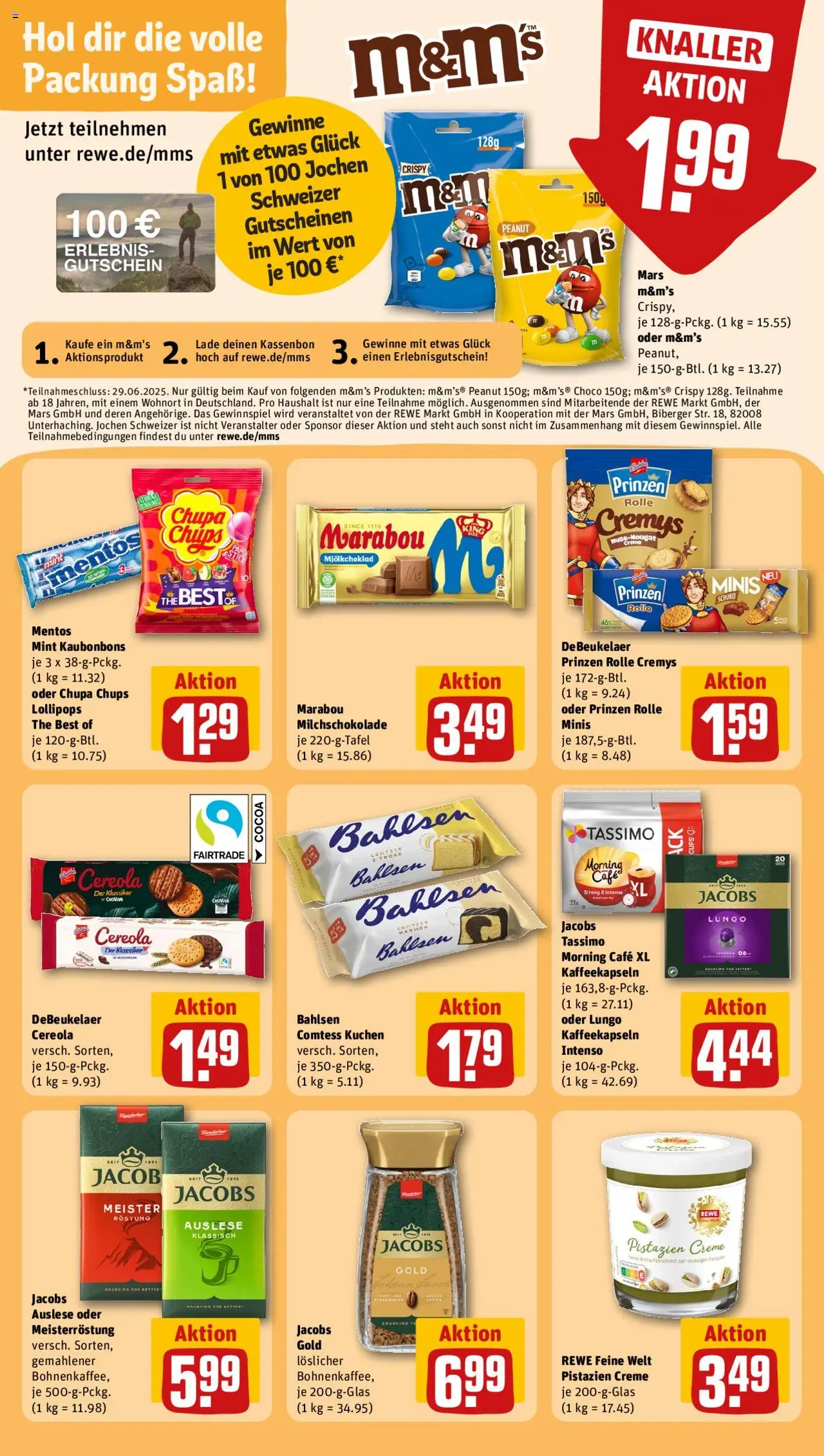 Rewe Prospekt 	 - gültig ab dem 16.06.2025 | Seite: 25 | Produkte: M&M's, Pistazien, Mars, Tassimo
