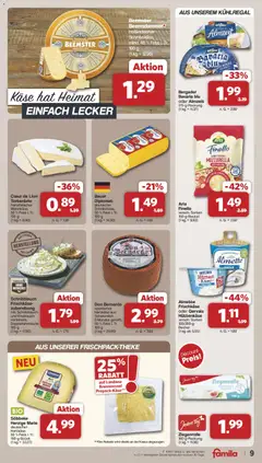 Famila Nordwest Prospekt 	 ab 20.04.2026 gültig | Seite: 9 | Produkte: Mozzarella, Knoblauch, Hüttenkäse, Frischkase