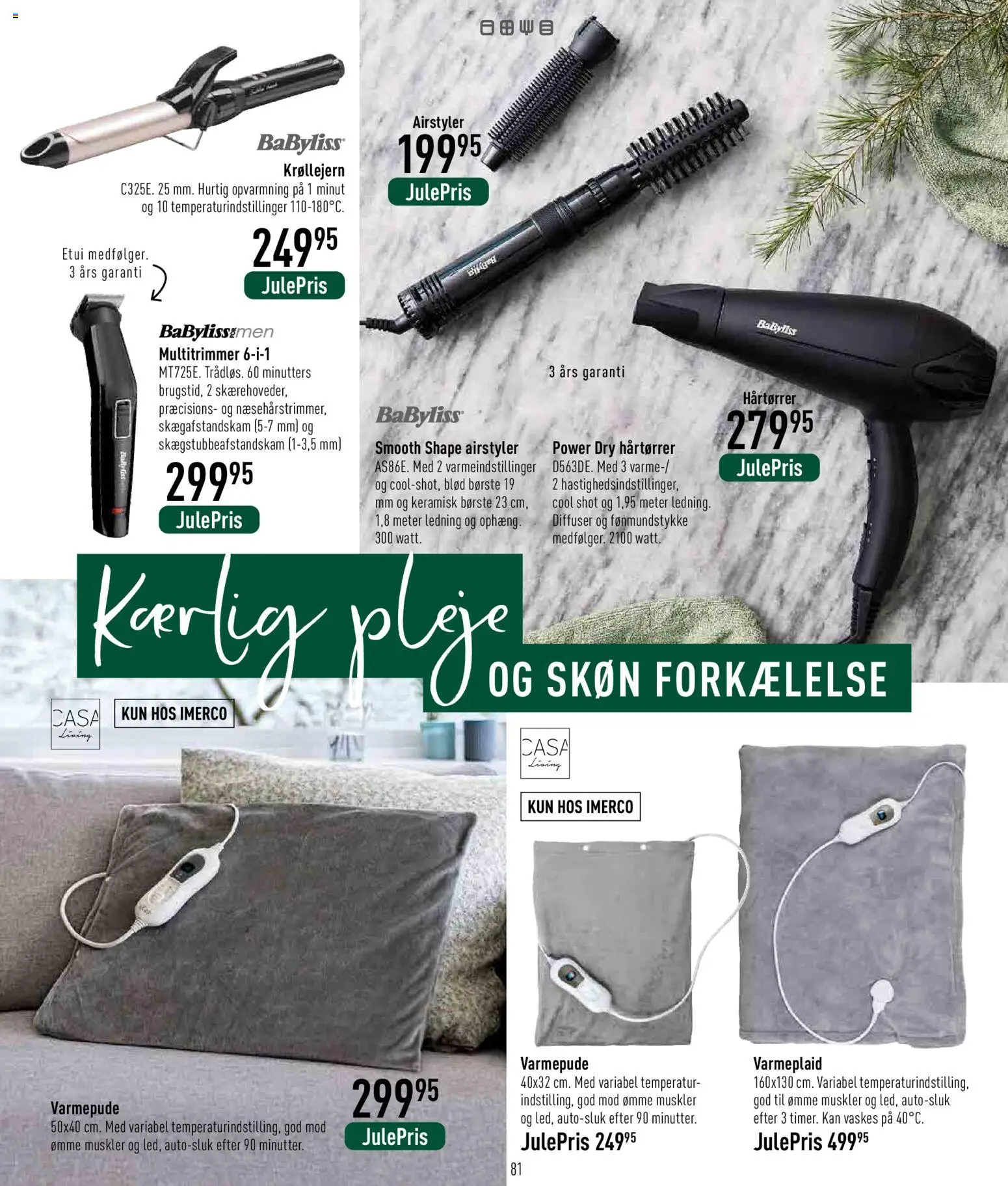 Imerco tilbudsavis – gyldig fra 07.11.2025 | Side: 81 | Produkter: Børste, Krøllejern, Hårtørrer