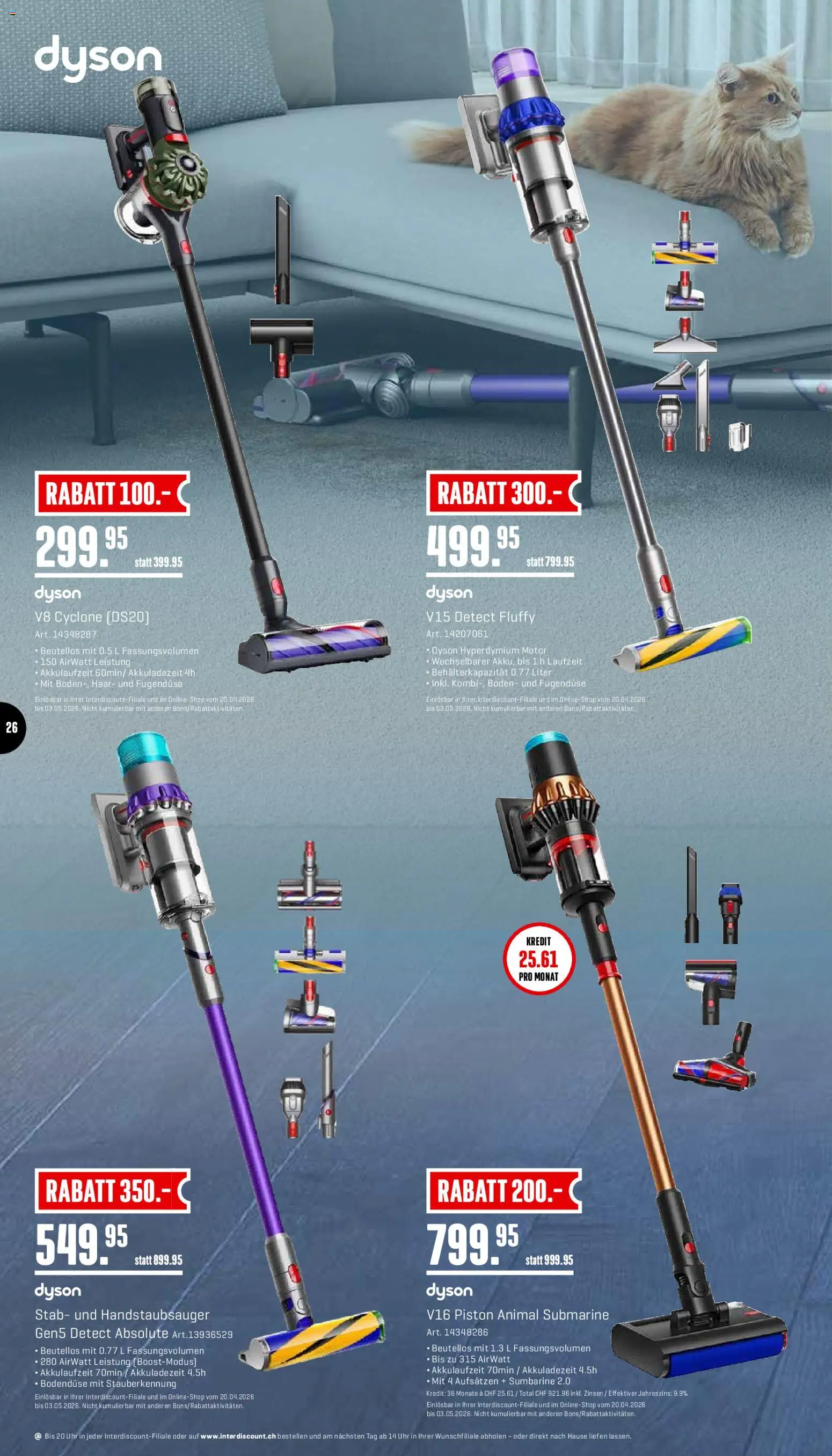 Interdiscount aktionen – gültig ab 20.04.2026 | Seite: 26 | Produkte: Uhr, Dyson