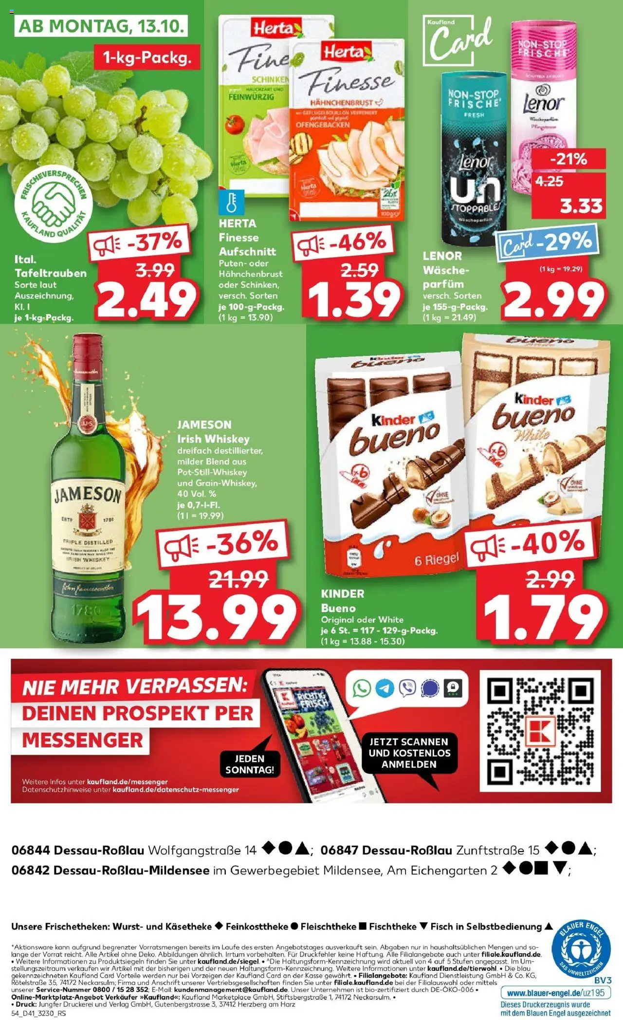 Kaufland prospekt Dessau-Roßlau	 – gültig ab 09.10.2025 | Seite: 54 | Produkte: Parfüm, Jameson, Schinken, Whiskey