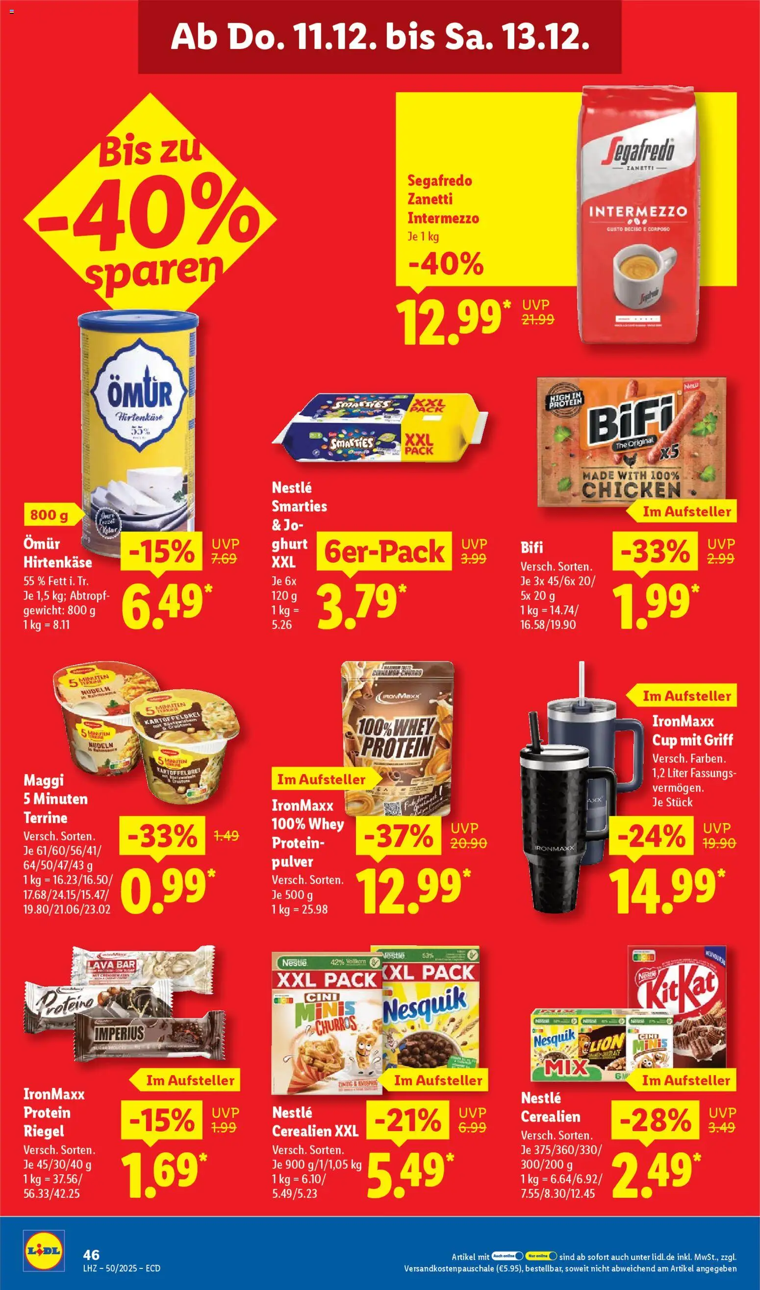 Lidl - Prospekt – gültig ab 08.12.2025 | Seite: 66 | Produkte: Gewicht, Smarties, Bifi, Segafredo