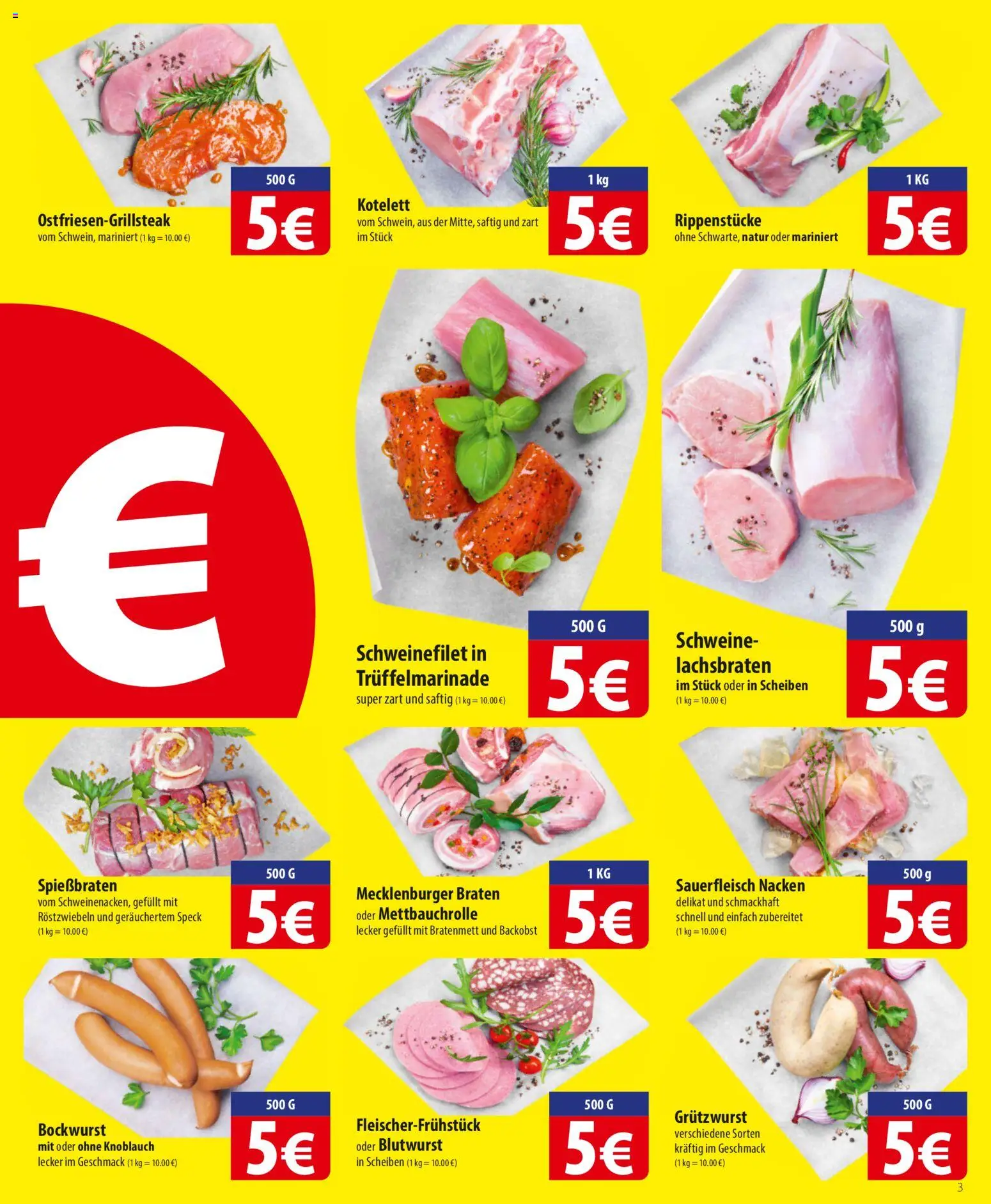 Famila Prospekt 	 – gültig ab 23.02.2026 | Seite: 3 | Produkte: Bockwurst, Schweinefilet, Knoblauch