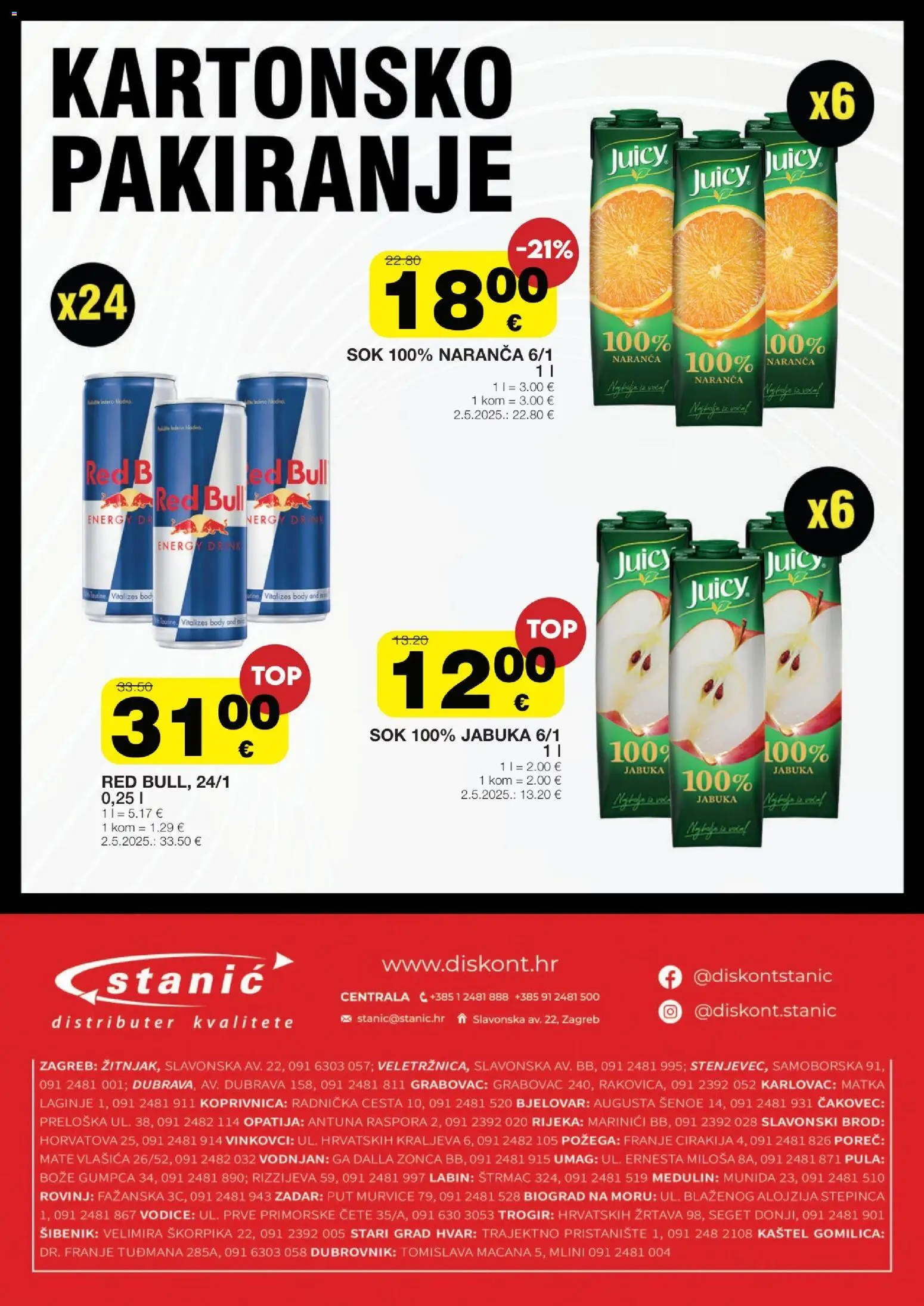Stanić Diskont katalog | vrijedi od 11.03.2026 | Stranica: 8 | Proizvodi: Sok, Miš, Red Bull, Jabuka