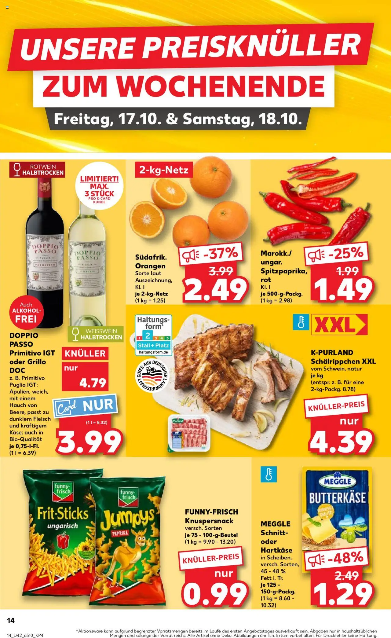 Kaufland prospekt Köln	 – gültig ab 16.10.2025 | Seite: 14 | Produkte: Weißwein, Rotwein, Doppio passo primitivo, Doppio Passo