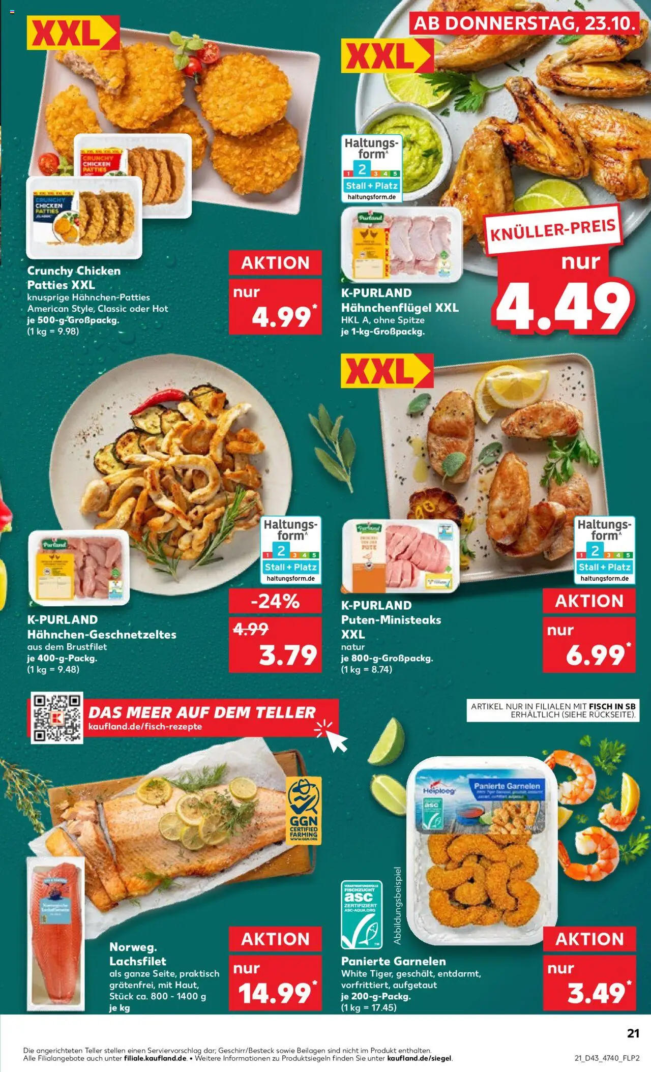 Kaufland prospekt Hannover	 – gültig ab 23.10.2025 | Seite: 21 | Produkte: Pute, Garnelen, Fisch