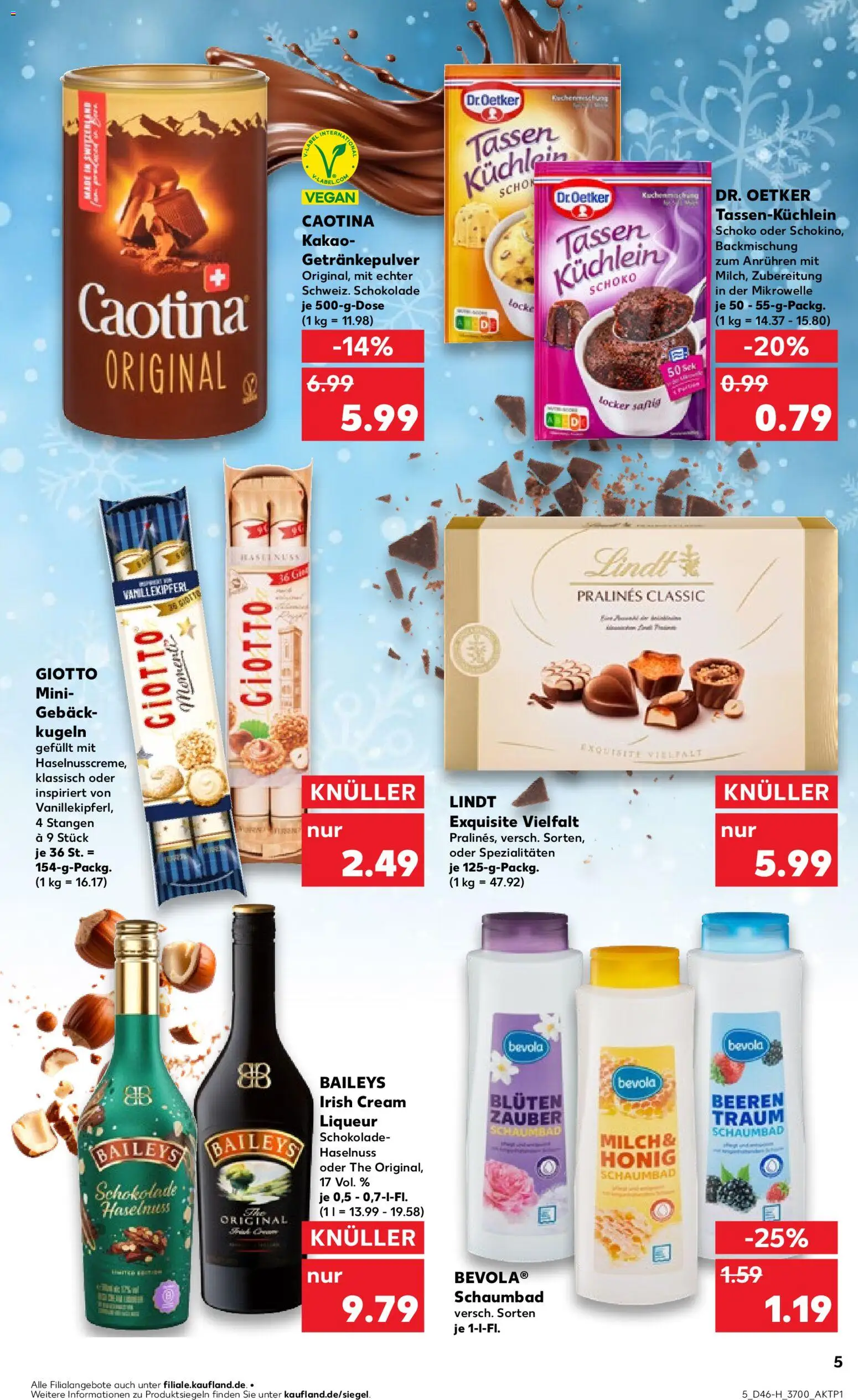 Kaufland prospekt Rostock	 – gültig ab 13.11.2025 | Seite: 5 | Produkte: Mikrowelle, Schokolade, Baileys, Lindt