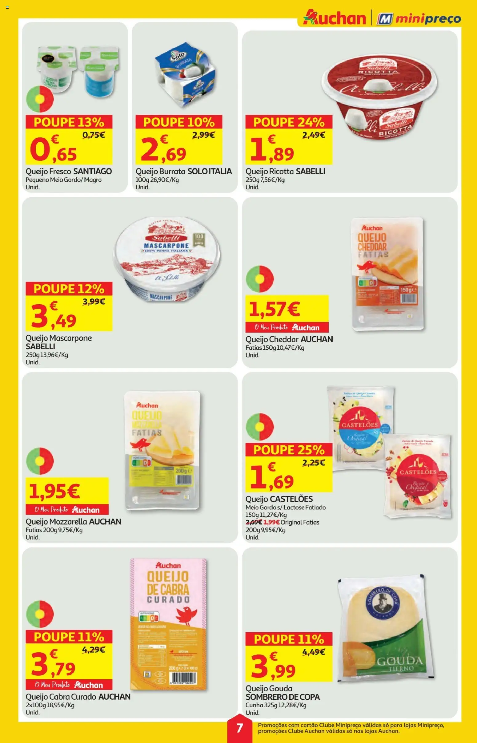 Minipreço folheto │ válido de 19.03.2026 | Página: 7 | Produtos: Queijo mascarpone, Queijo, Cheddar, Mascarpone