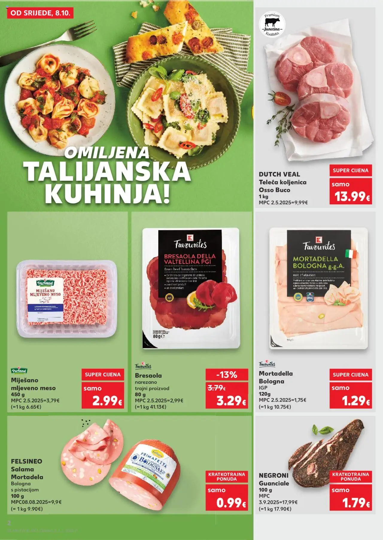 Kaufland katalog | vrijedi od 08.10.2025 | Stranica: 2 | Proizvodi: Meso, Junetina, Mljeveno meso, Kuhinja