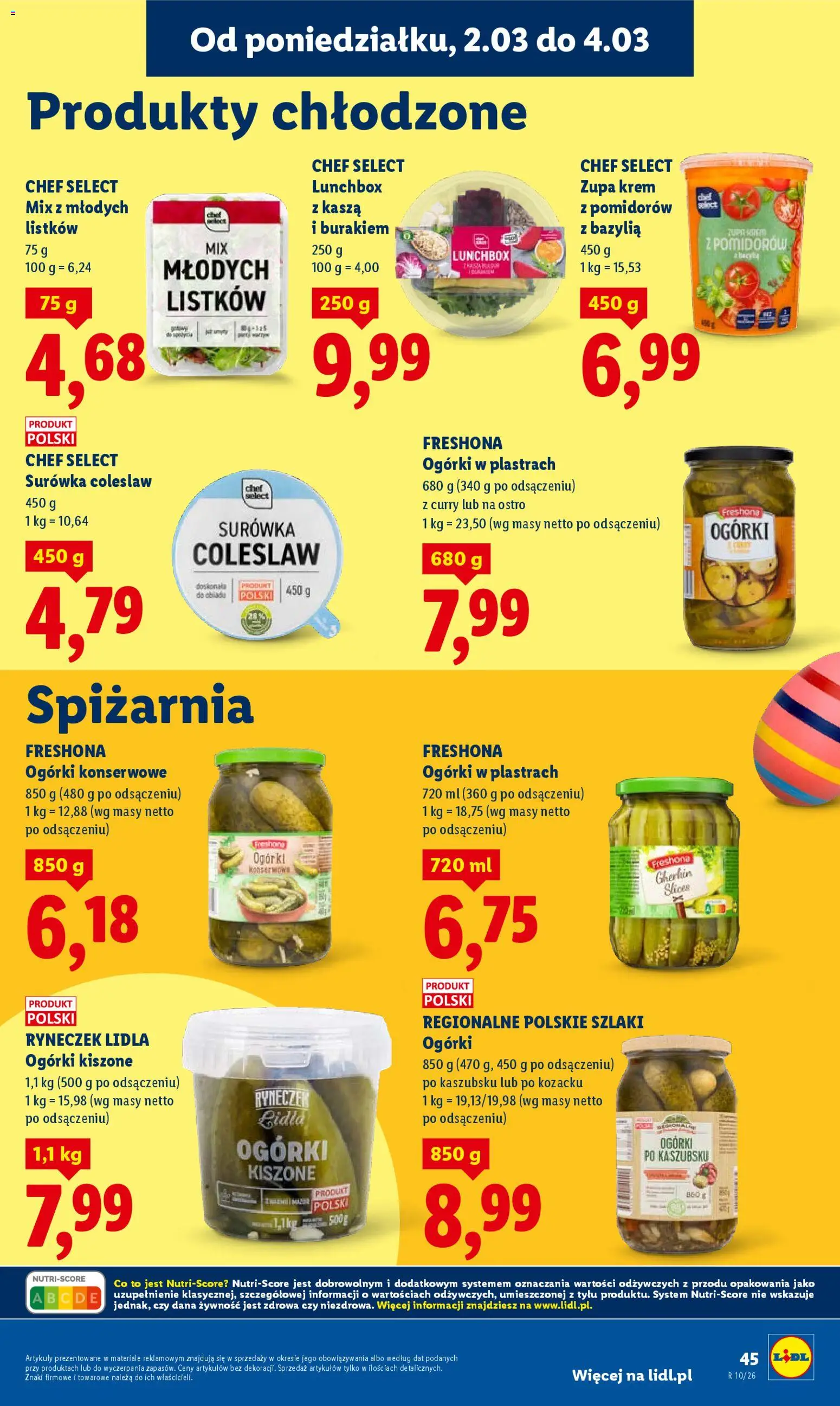 Lidl Polsko leták od 02.03.2026 | Strana: 45 | Produkty: Coleslaw, Krém