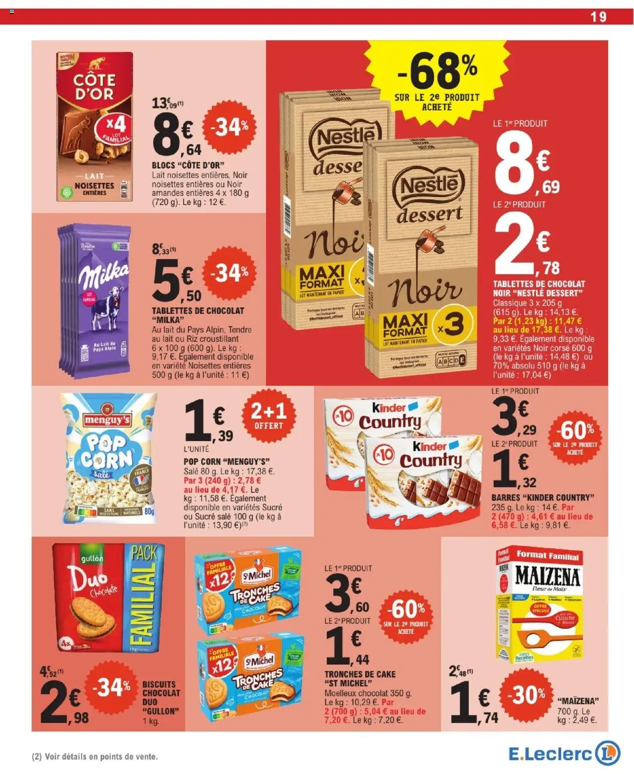 {H1} | Page: 19 | Produits: Noisettes, Kinder country, Riz, Amandes
