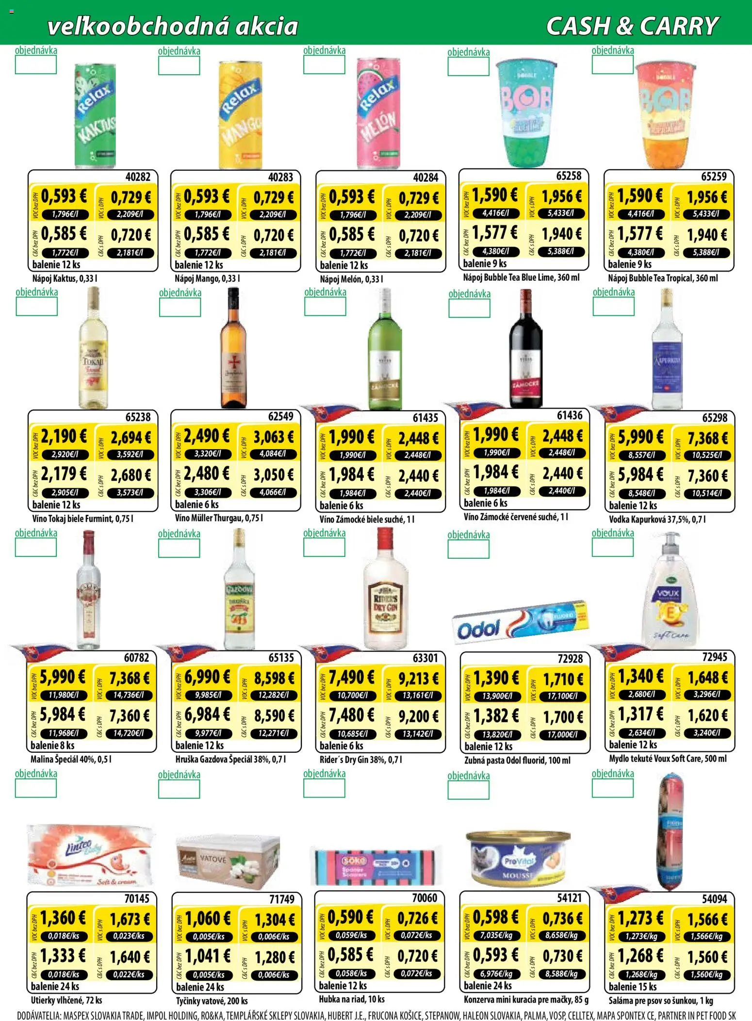 Nové Milk Agro akcie – leták je platný od 15.04.2026 | Strana: 7 | Produkty: Víno, Hubka, Gin, Melón