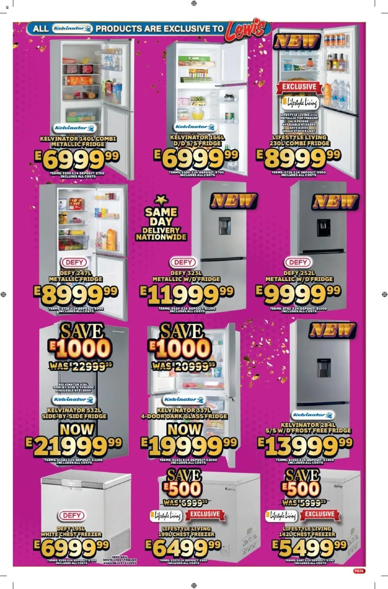 Lewis Stores - Eswatini Brochure │ valid from 11.08.2025 | Page: 13 | Products: Freezer, Fridge, Chest freezer
