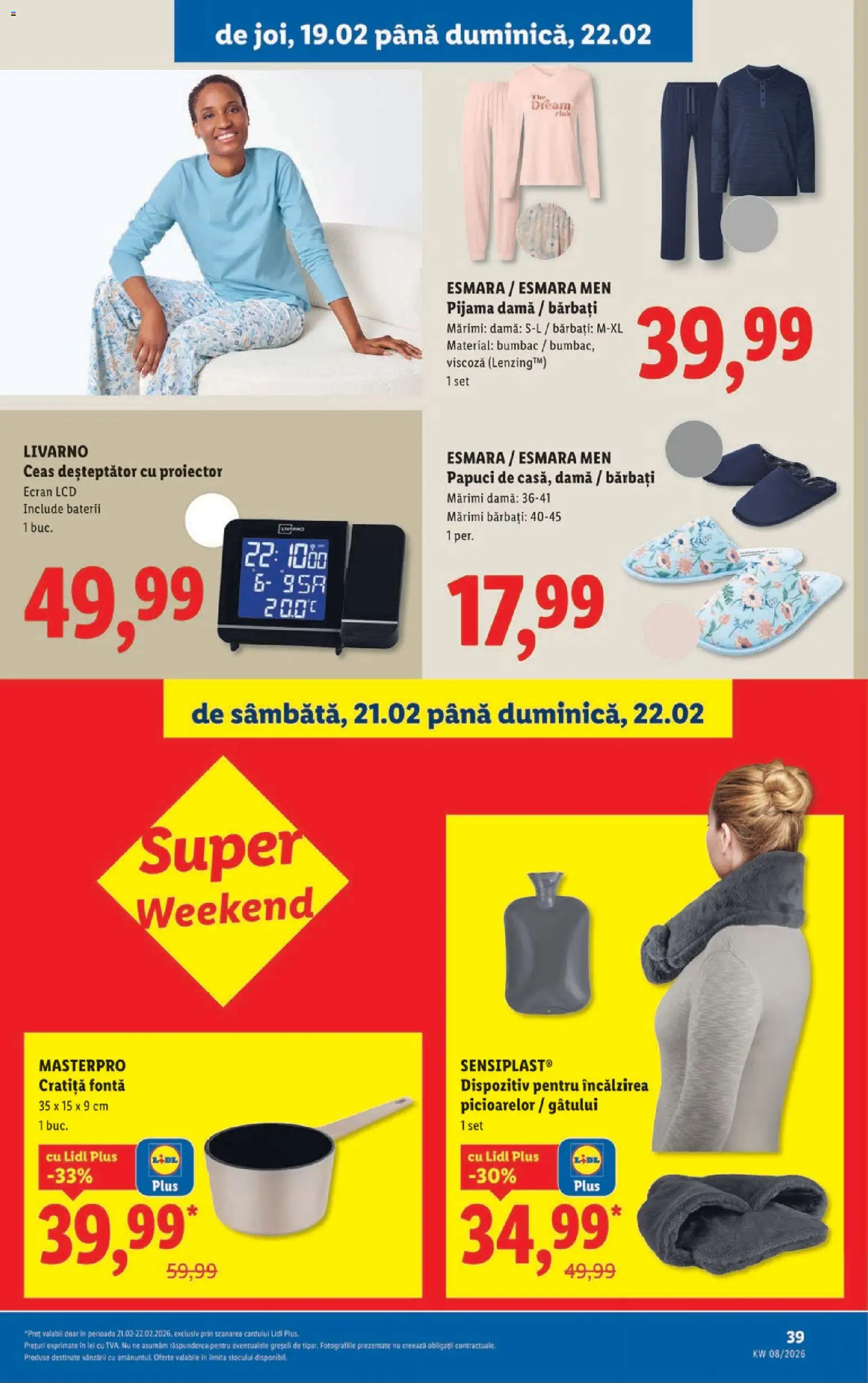 Noul catalog Lidl – valabil de la 16.02.2026 | Pagină: 39 | Produse: Ceas, Cratiță, Baterii, Papuci