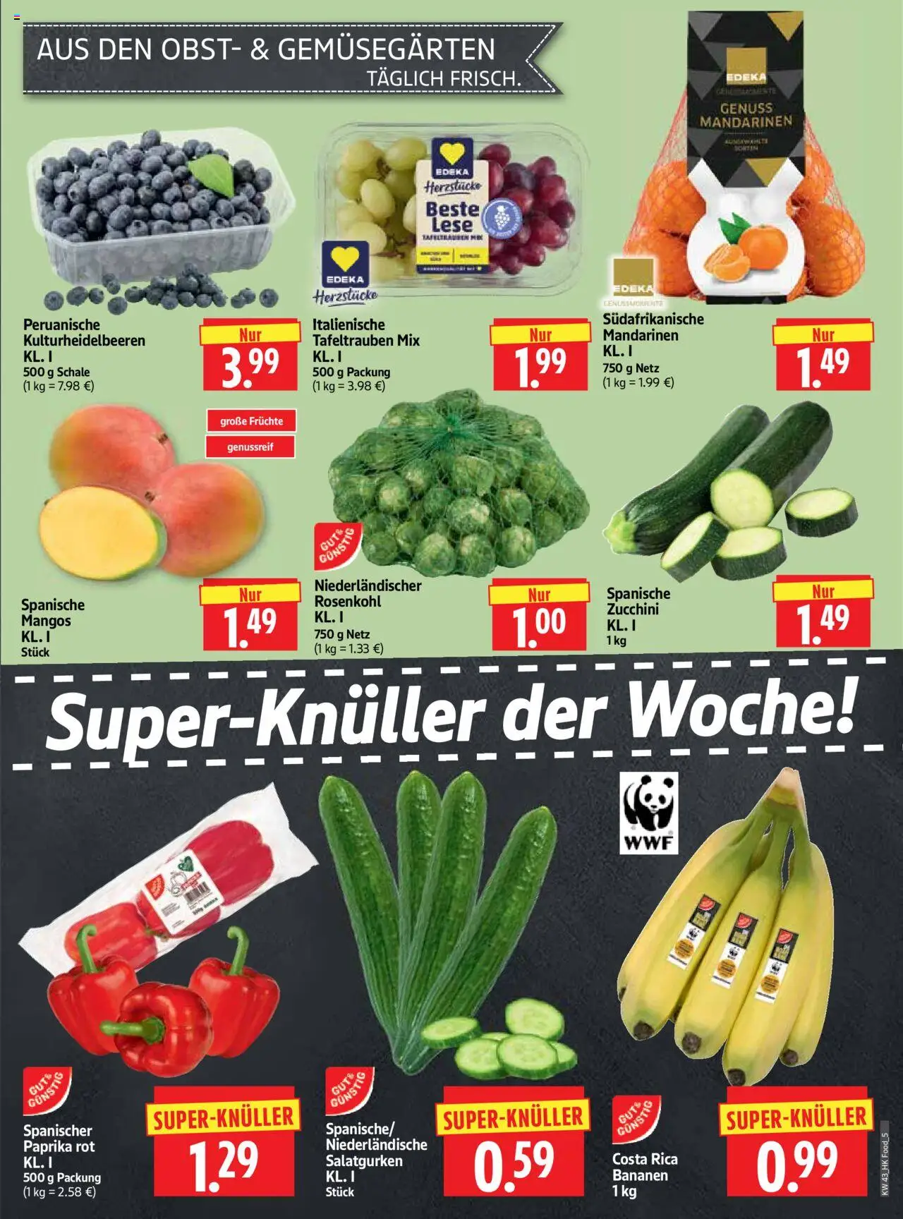 HERKULES Prospekt 	 – gültig ab 20.10.2025 | Seite: 5 | Produkte: Paprika rot, Mandarinen, Paprika, Obst