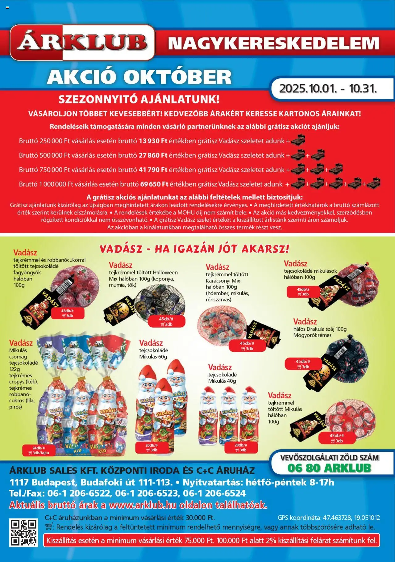 ÁRKLUB akciós ujság - amely érvényes a következő dátumtól: 01.10.2025 | Oldal: 1 | Termékek: Tök, Tejcsokoládé