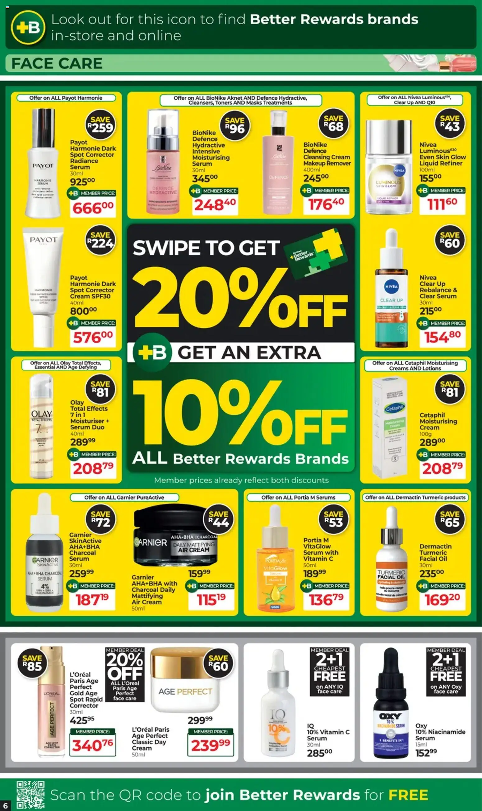 New Dis-Chem catalogue – valid from 13.01.2026 | Page: 6 | Products: Serum, Agua con gas, Oil, Cream