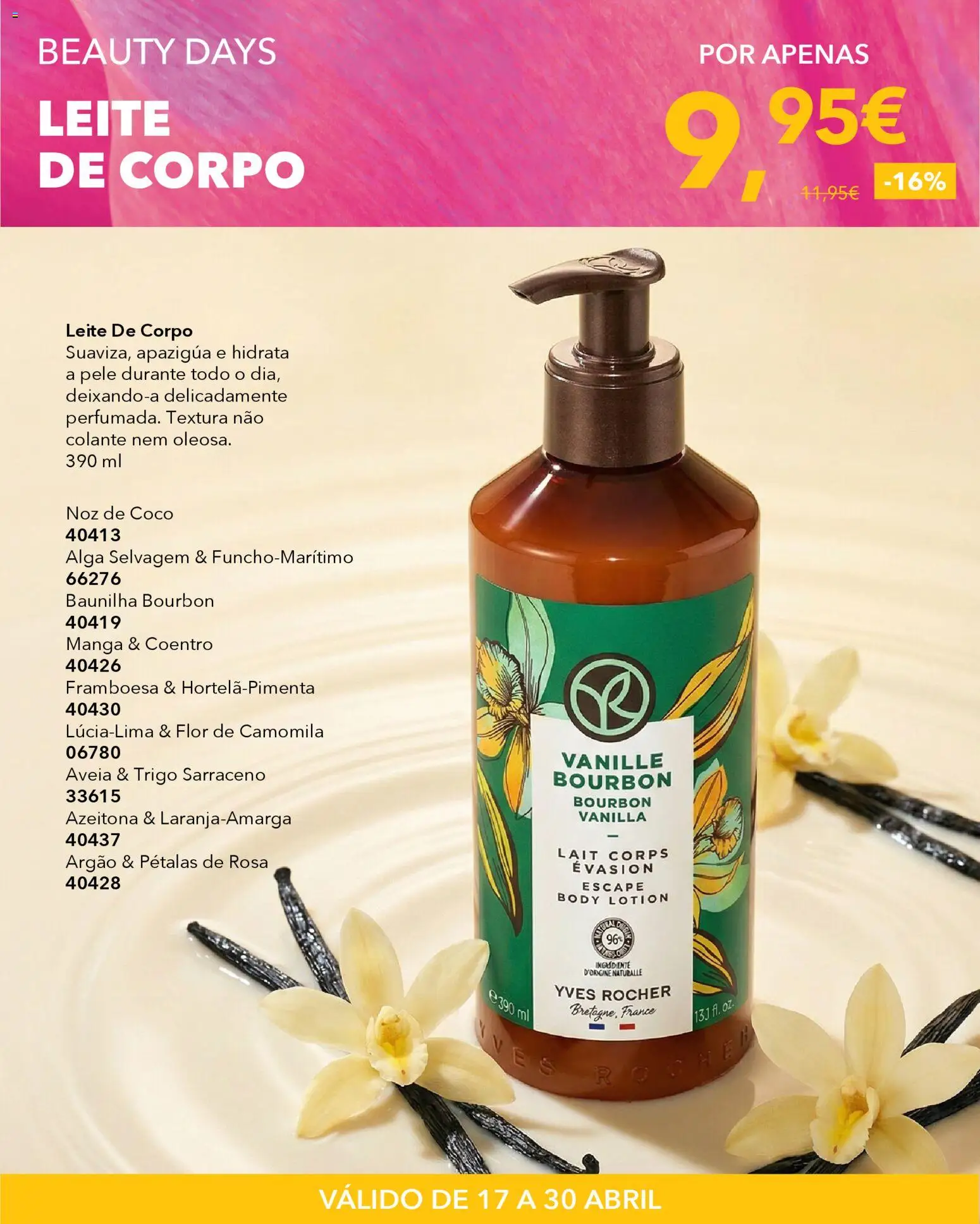 Yves Rocher Beauty days  │ válido de 17.04.2026 | Página: 22 | Produtos: Aveia, Leite