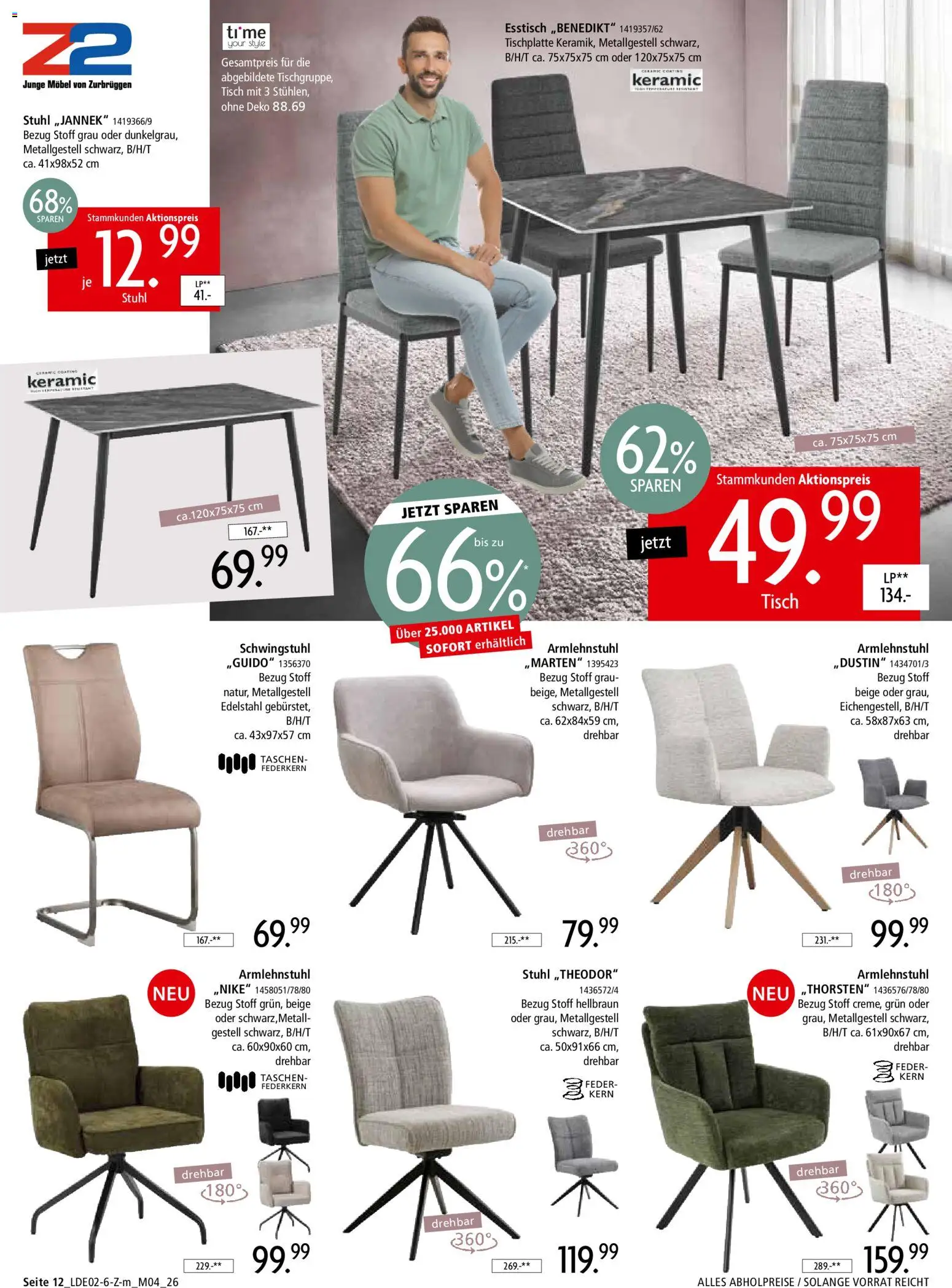 Zurbrüggen Prospekt 	 – gültig ab 22.02.2026 | Seite: 18 | Produkte: Esstisch, Tisch, Stuhl