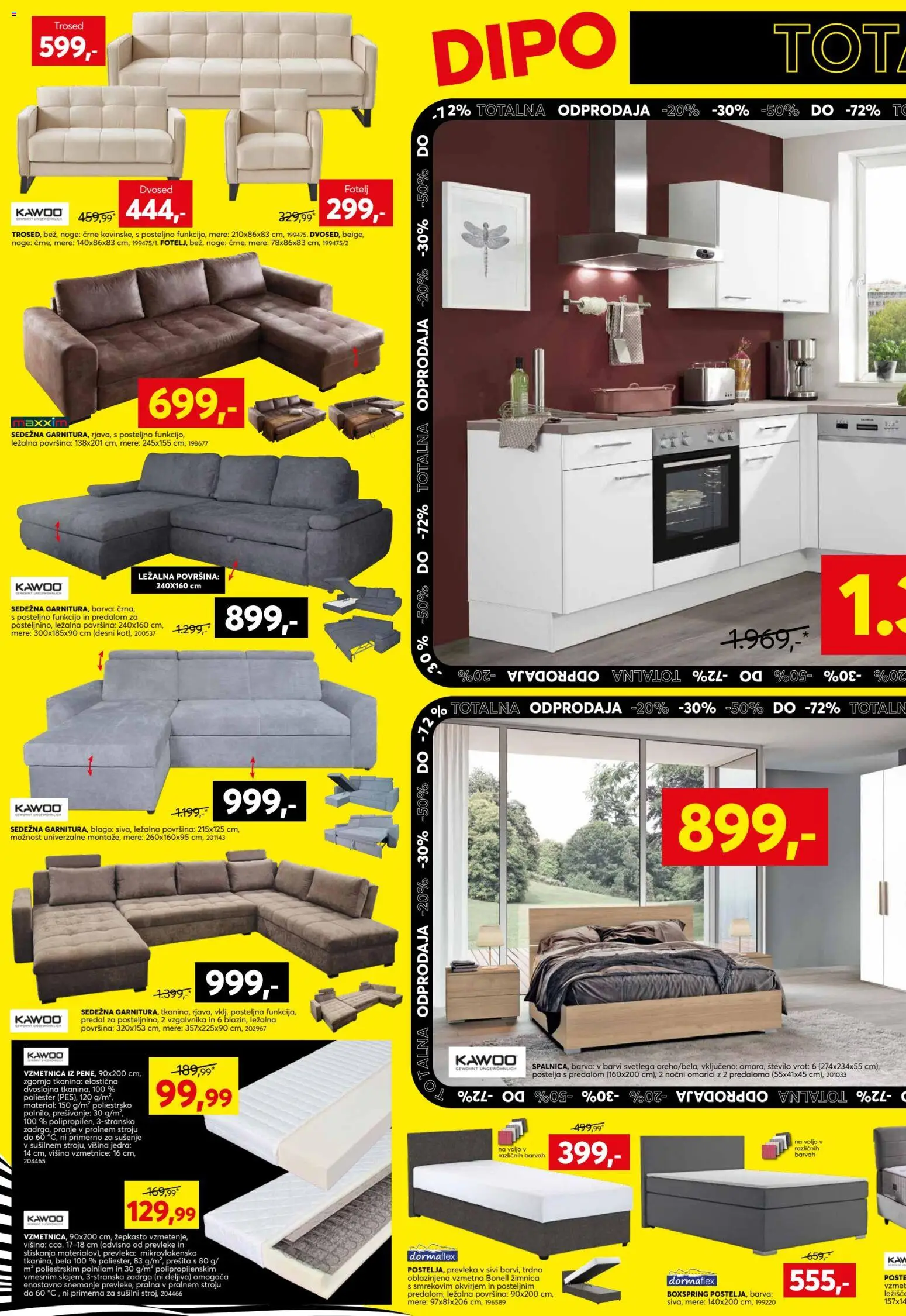 Novi Dipo katalog ponudbe – veljaven od 29.12.2025 | Stran: 2 | Izdelki: Dvosed, Ležišče, Postelja, Prevleka