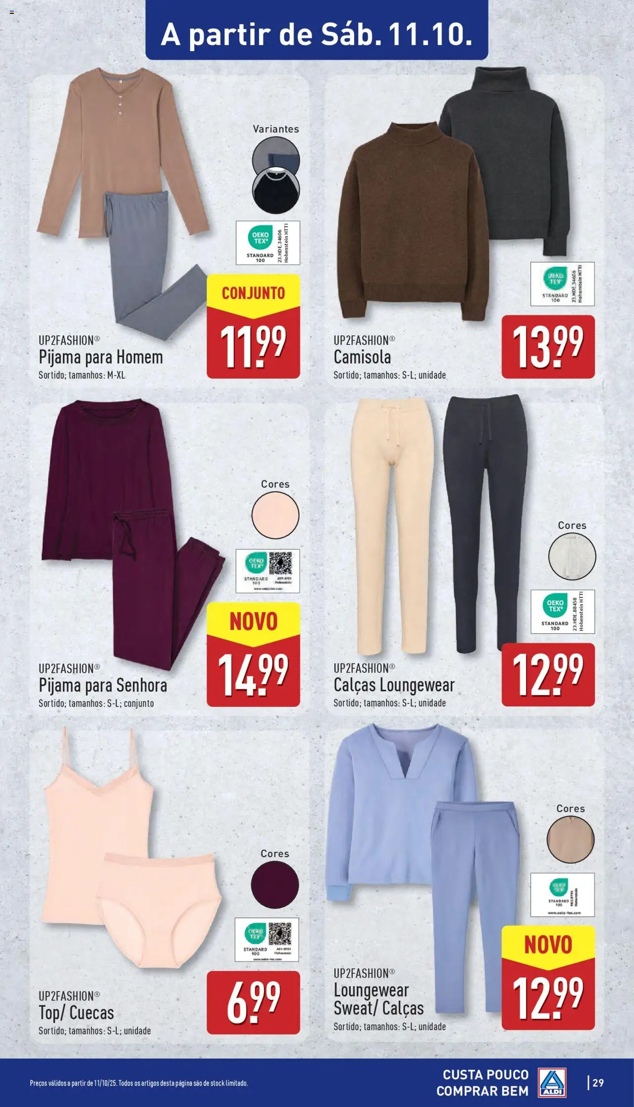 Aldi folheto │ válido de 06.10.2025 | Página: 29 | Produtos: Calças, Camisola, Cuecas