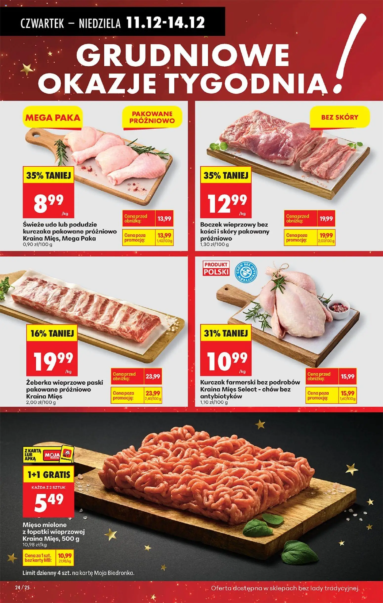Biedronka gazetka - Oferta w tym tygodniu od 11.12.2025 | Strona: 30 | Produkty: Karta, Mięso, Kraina mięs, Mięso mielone