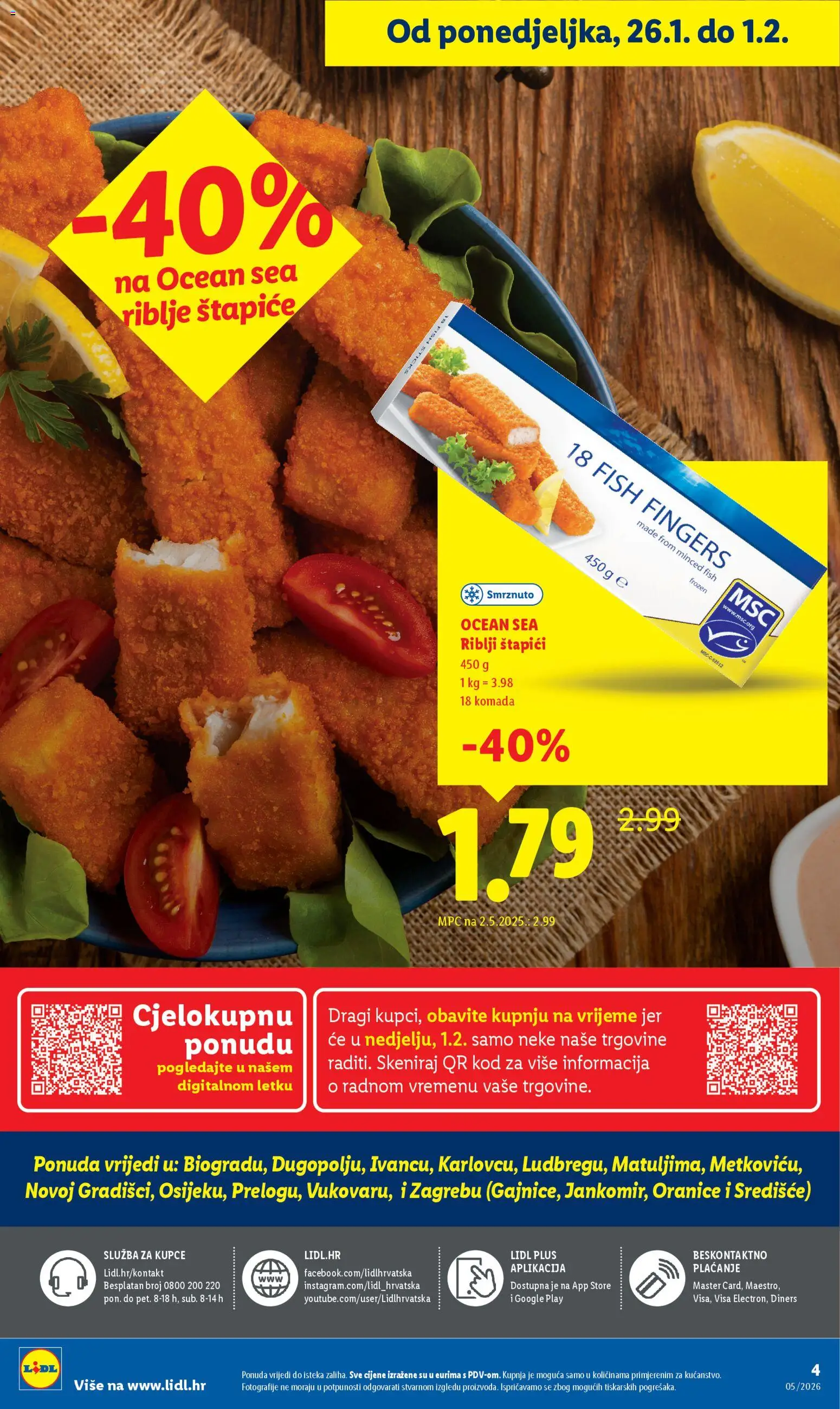 Lidl katalog | vrijedi od 26.01.2026 | Stranica: 4 | Proizvodi: Riblji štapići, Štapići