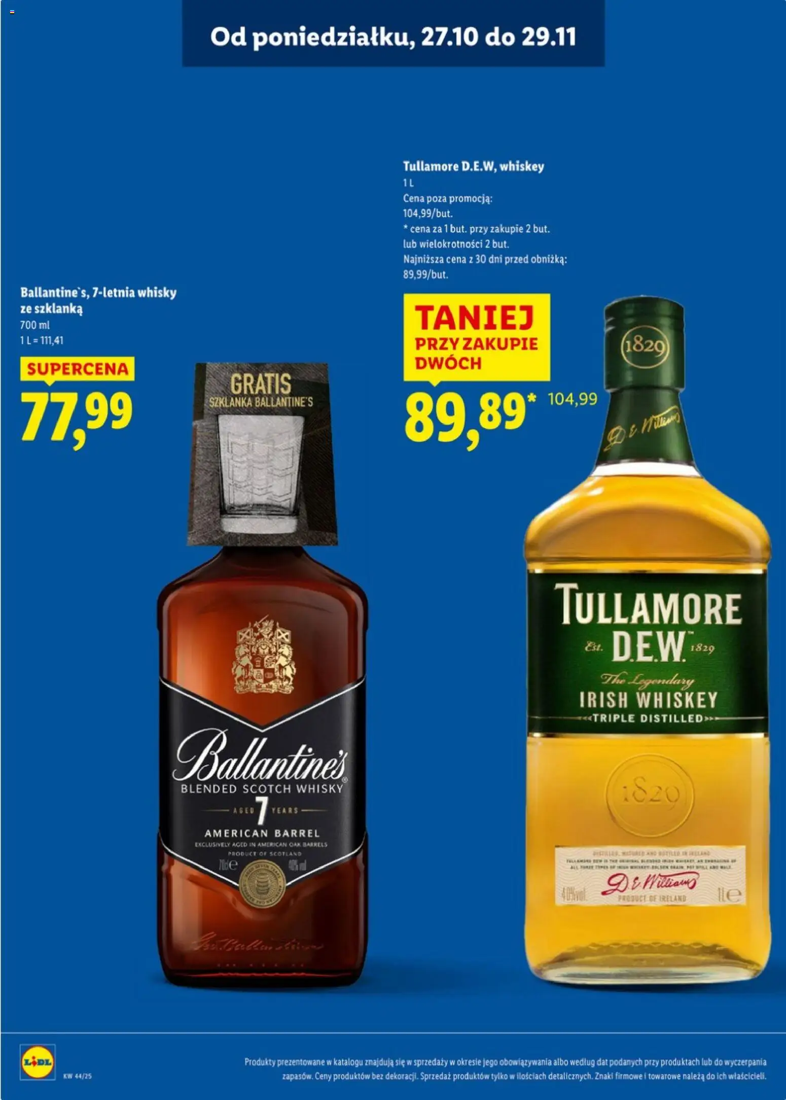Lidl Katalog alkoholi mocnych od 27.10.2025 | Strona: 10 | Produkty: Szklanka, Whisky