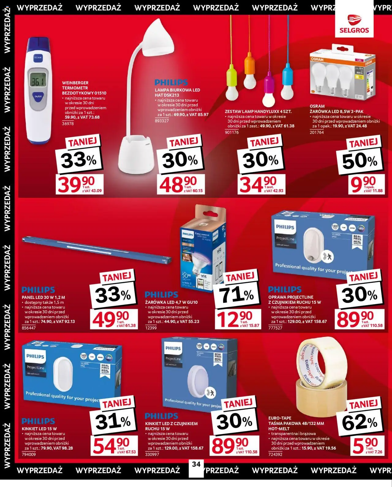 Selgros cash&carry Gazetka - Oferta przemysłowa od 23.10.2025 | Strona: 36 | Produkty: Termometr, Termometr bezdotykowy, Lampa