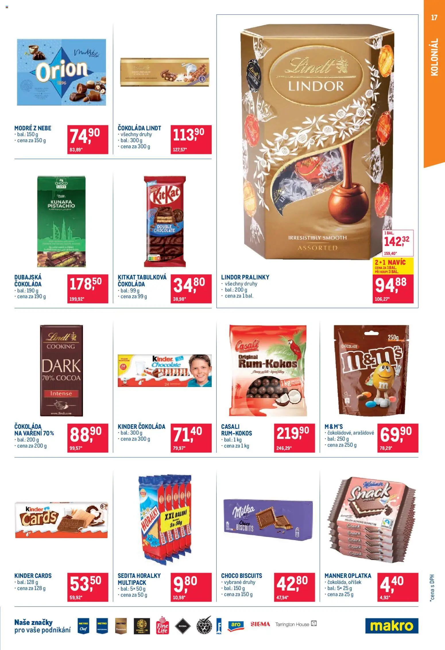 Makro leták - Pro milovníky jídla od 05.11.2025 | Strana: 17 | Produkty: Lindt, Čokoláda, Milka, Čokoláda na vaření