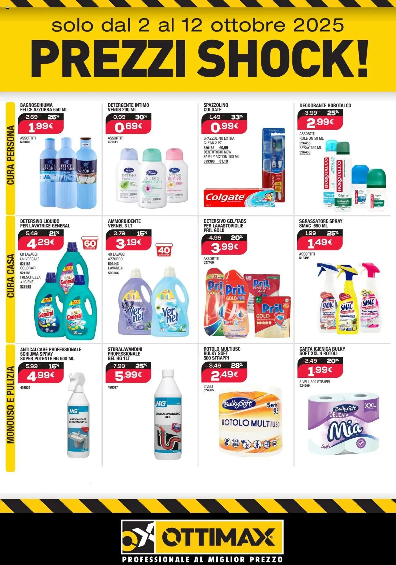 Volantino Ottimax del 02.10.2025 | Pagina: 13 | Prodotti: Detergente, Intimo, Sgrassatore, Aceto