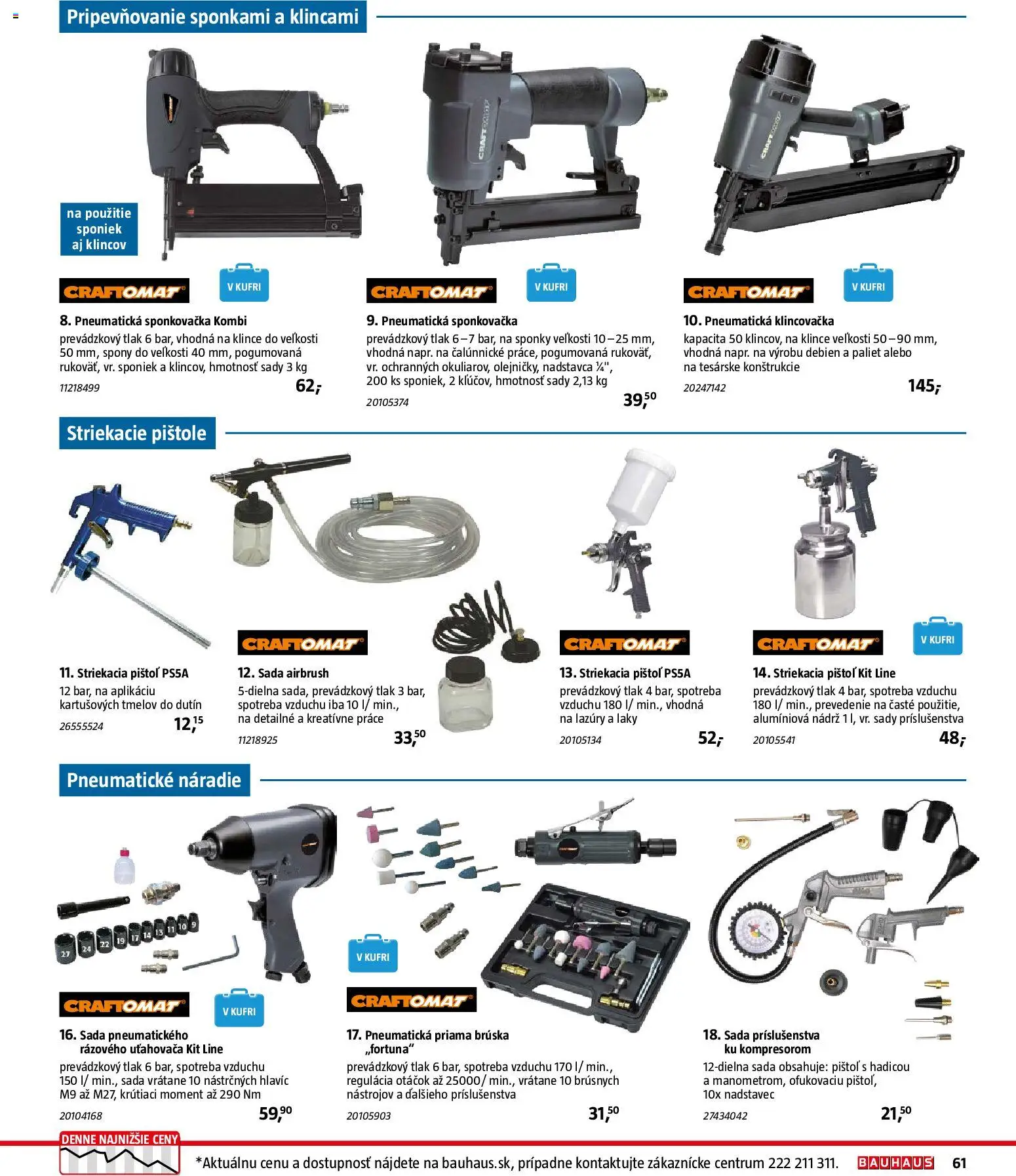 Nové Bauhaus akcie – leták je platný od 26.01.2026 | Strana: 61 | Produkty: Klincovačka, Náradie, Striekacia pištol