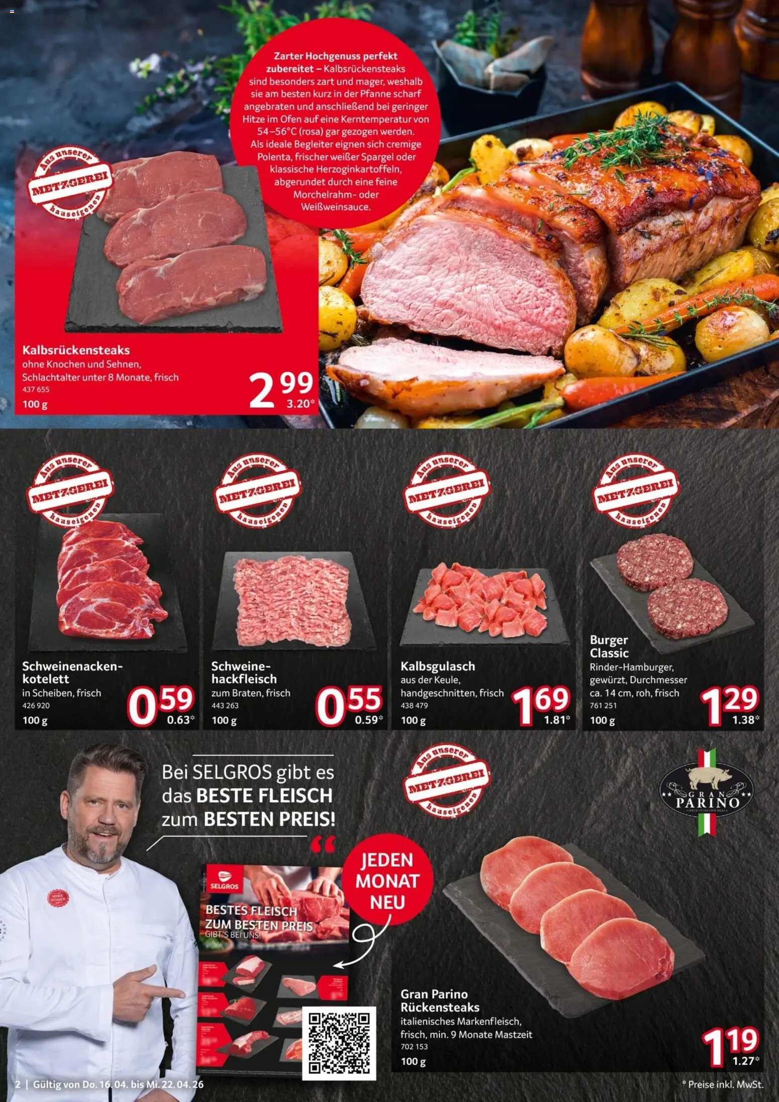 Selgros Prospekt 	 – gültig ab 16.04.2026 | Seite: 2 | Produkte: Ofen, Schweinenacken, Fleisch, Hackfleisch